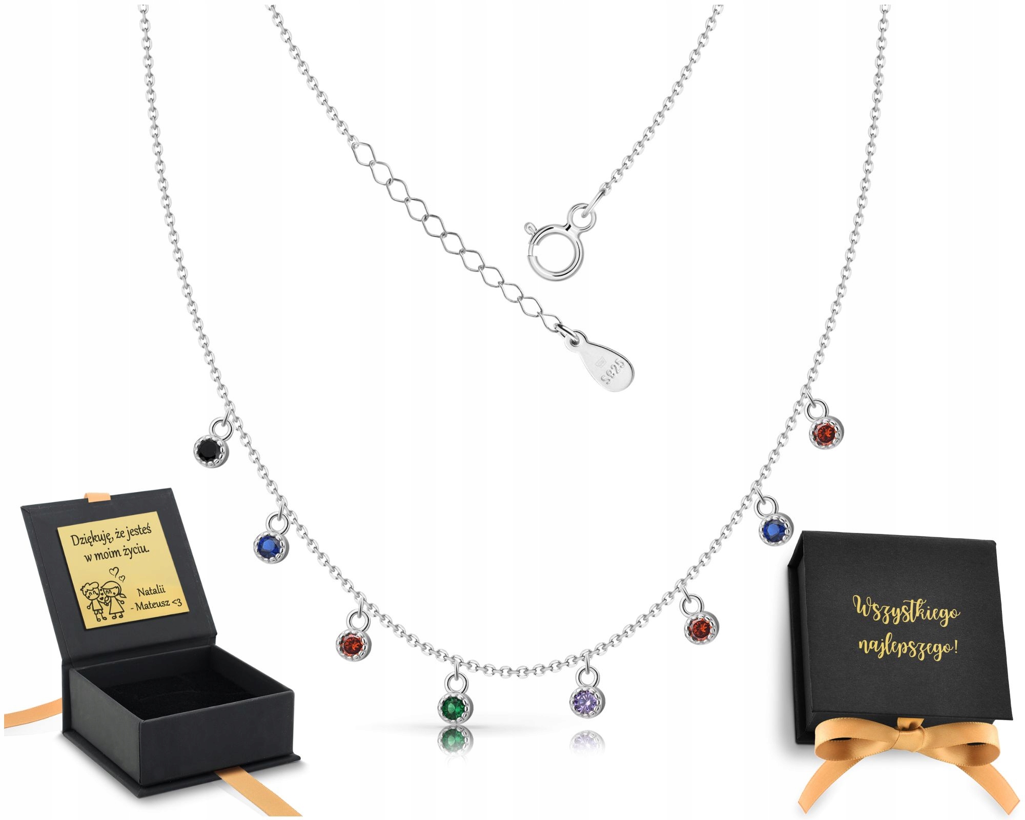 Stříbrný náhrdelník pro dámu celebrity s přívěsky, závěsné krystalky, choker