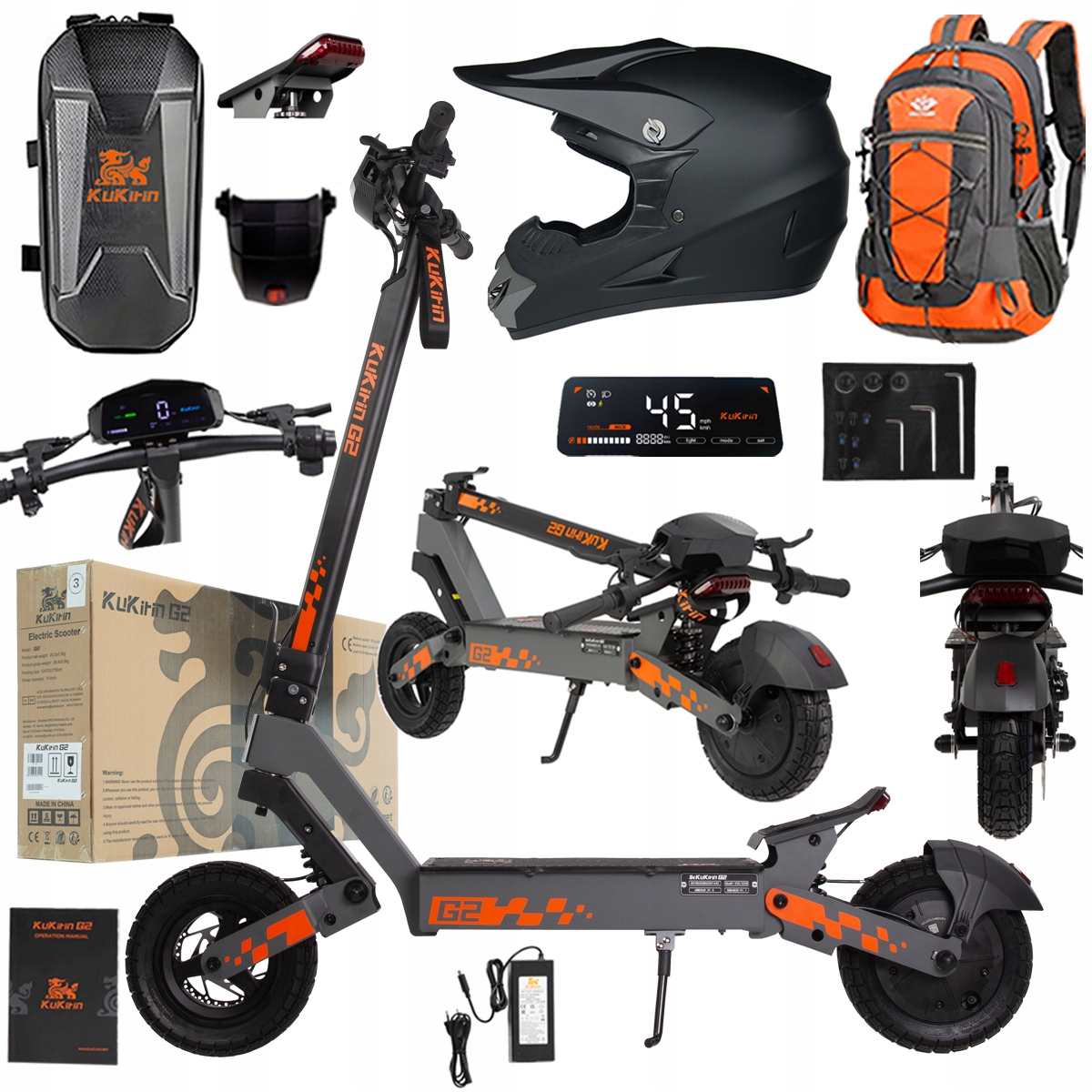 Kukirin G2 2026 Nové skládací elektrické vozidlo 1200W 45KM/H 15Ah 48V 10"