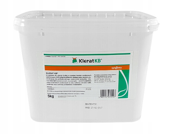 Silna trucizna Klerat Kb 5 kg kostka woskowa na myszy Szczury Syngenta