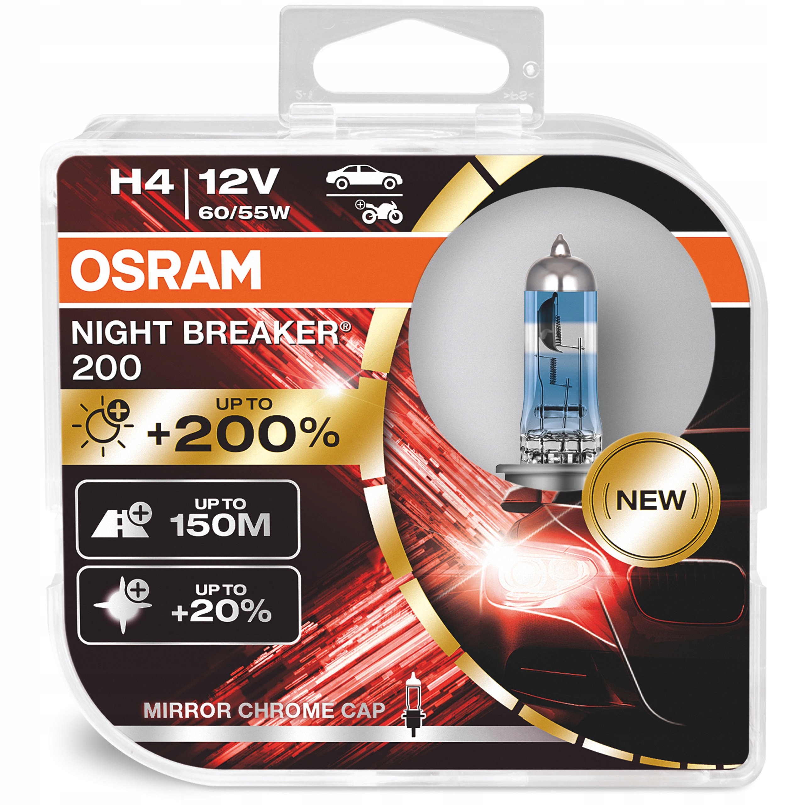 

Osram żarówka H4 Night Breaker Laser +200% +150m