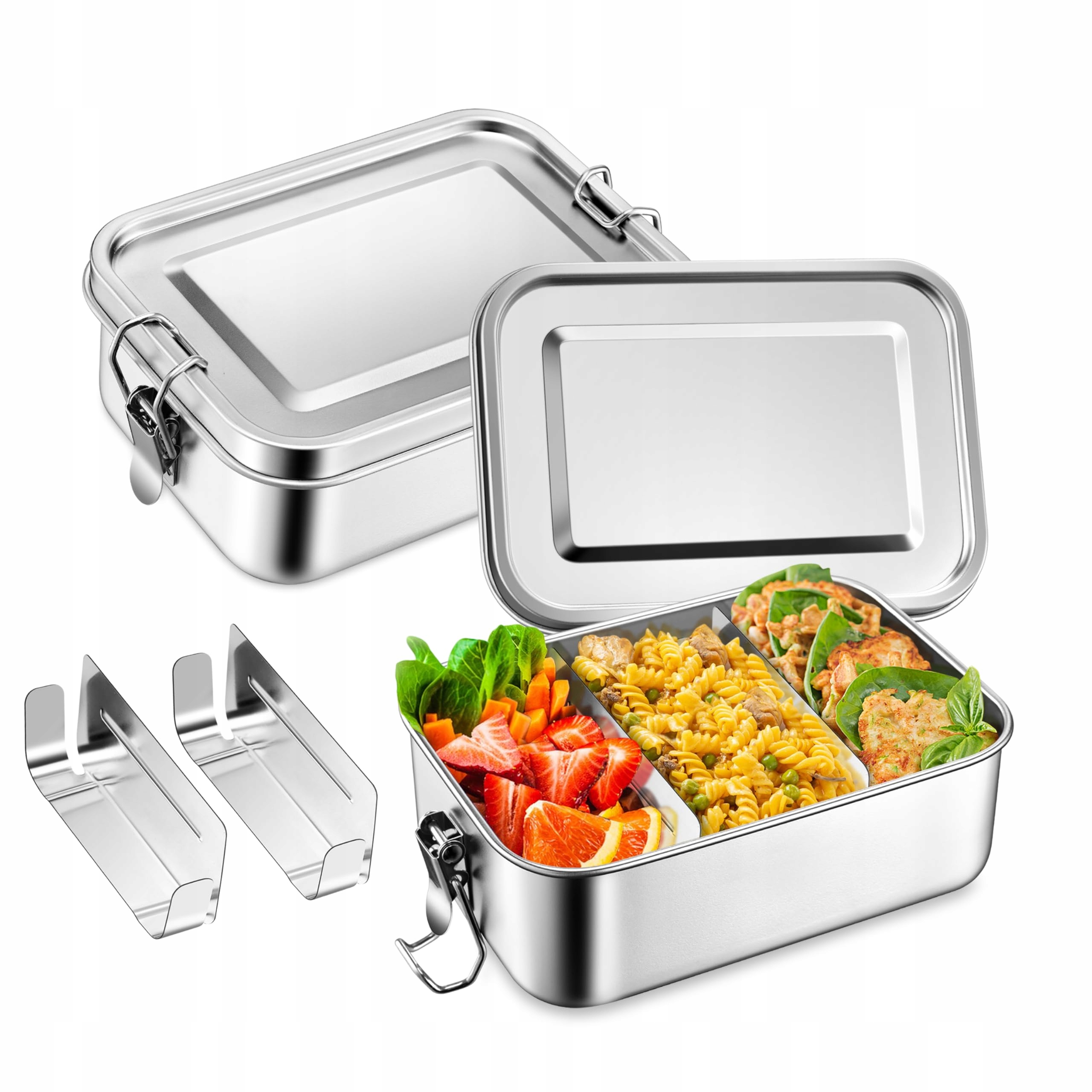 Lunchbox Z Nerezové Oceli 2 kusy se 2 přihrádkami 850 ml Homikit