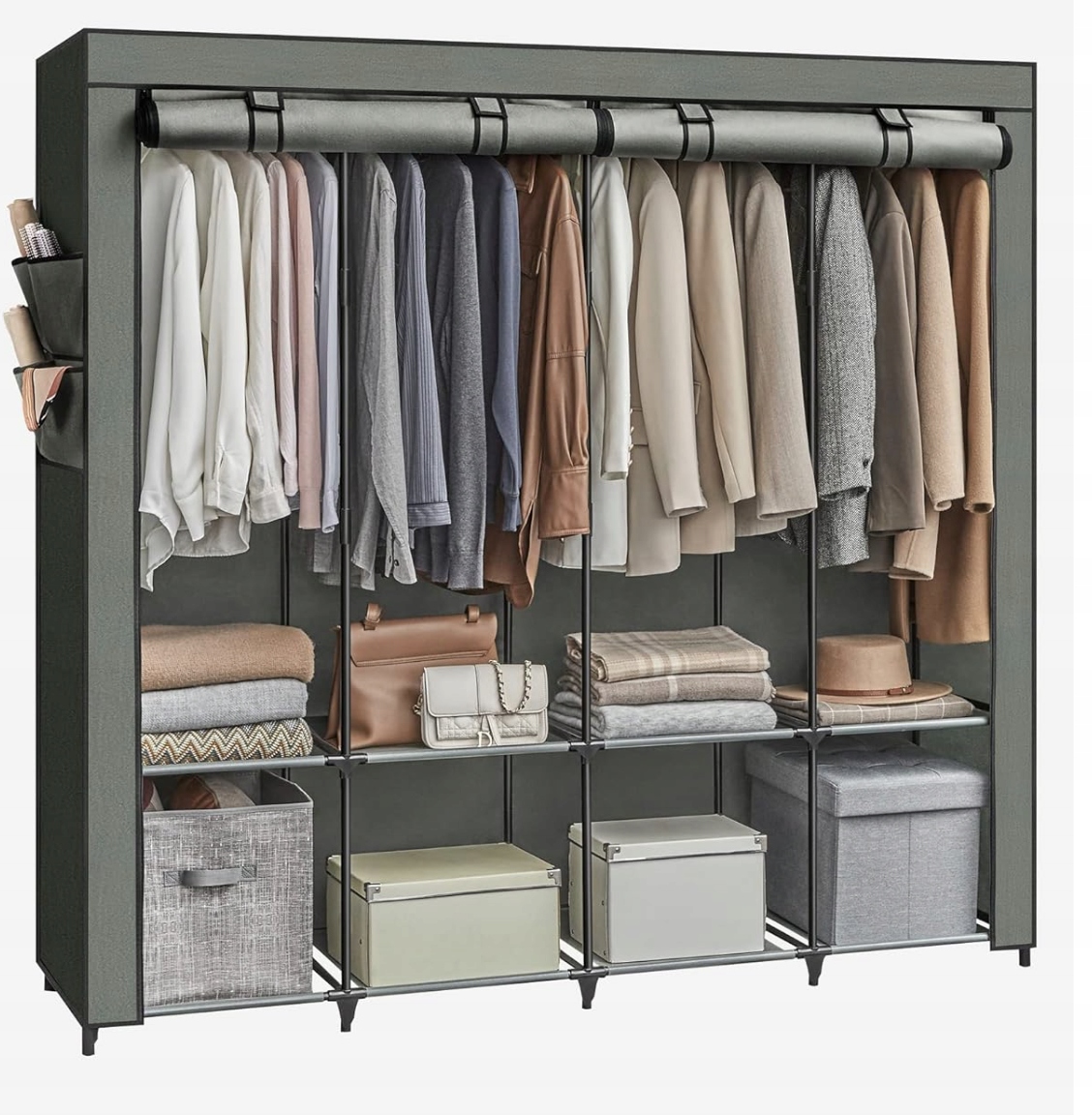 Skříň skříň Látková šatní Skříň 45 x 170 x 167 proutěná šatní skříň