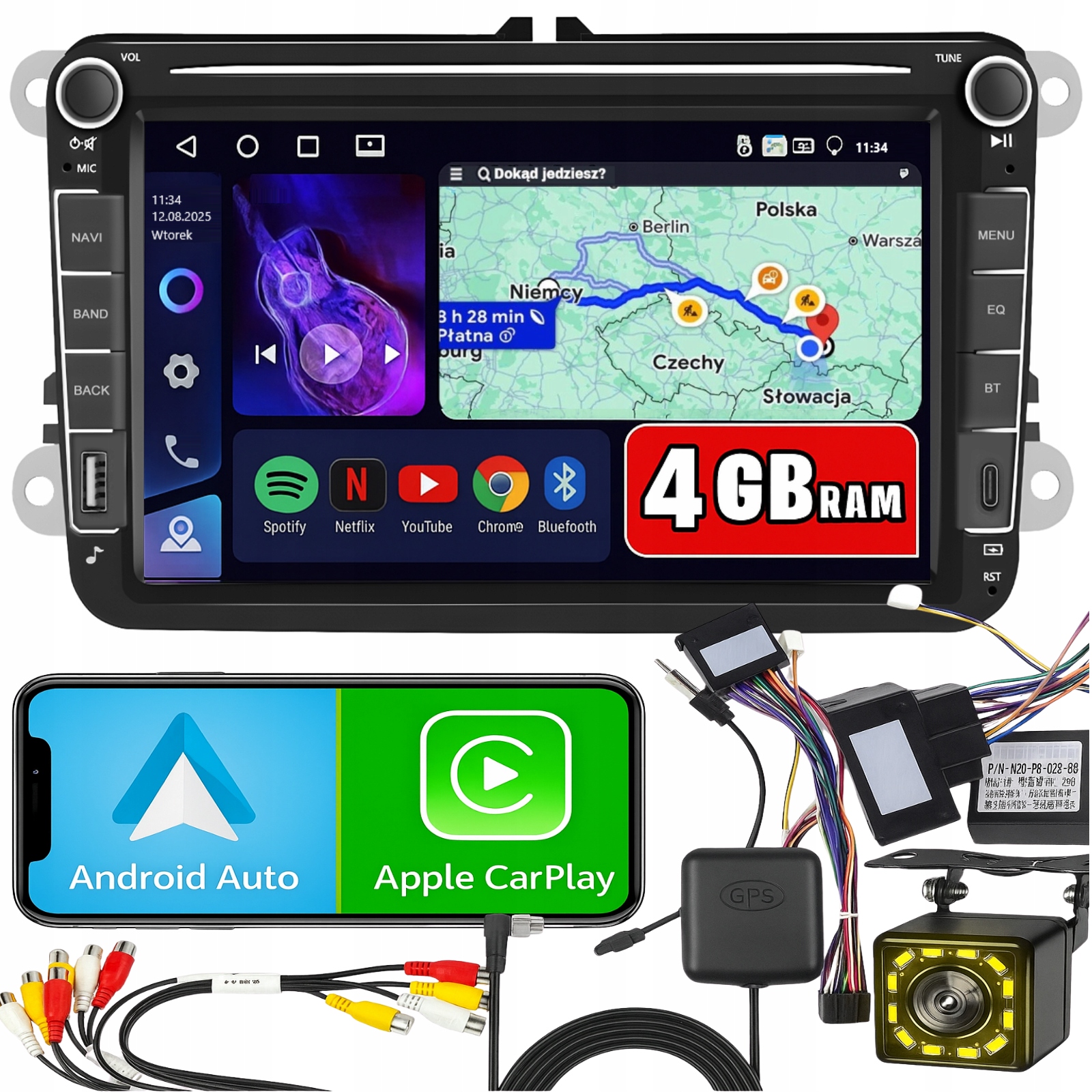 Radio pro Volkswagen Seat Skoda Vw Passat B6 B7 Golf 5 V 6 Wifi Android Gps