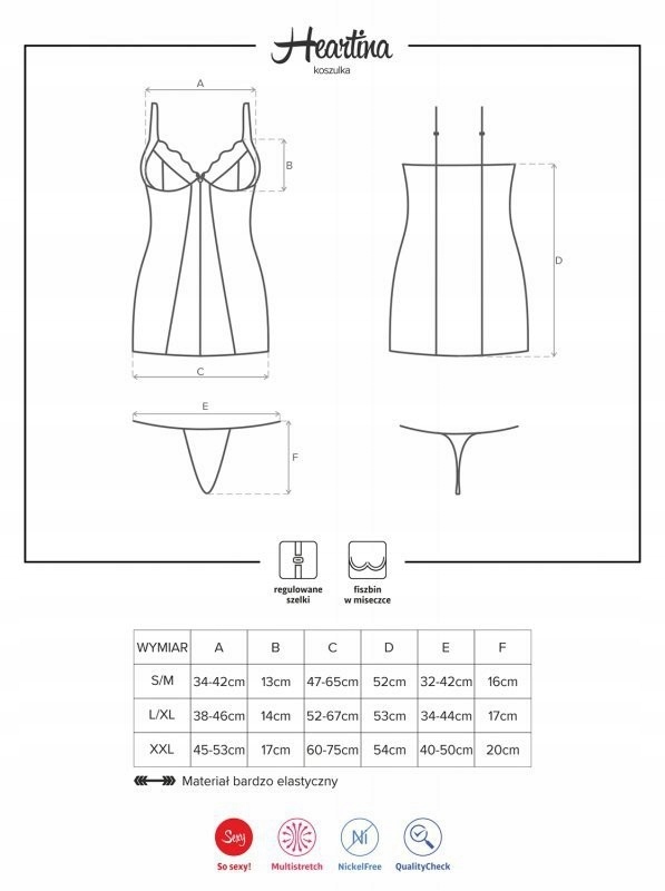 Červený set Heartina tričko plus tanga L/XL komplet spodního prádla