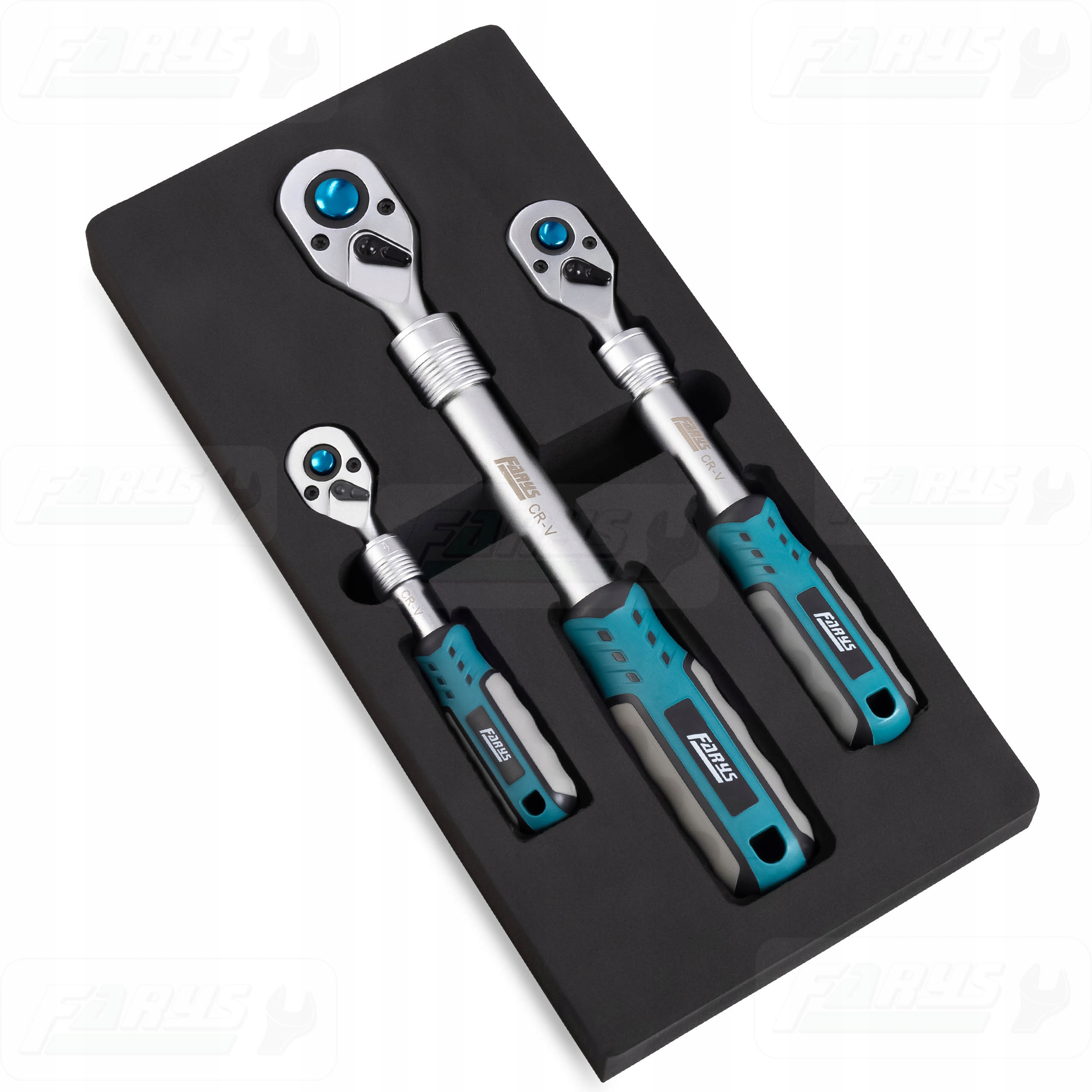 3x Teleskopická ráčna 1/2, 1/4, 3/8 Profesionální klíče Silné FR2463