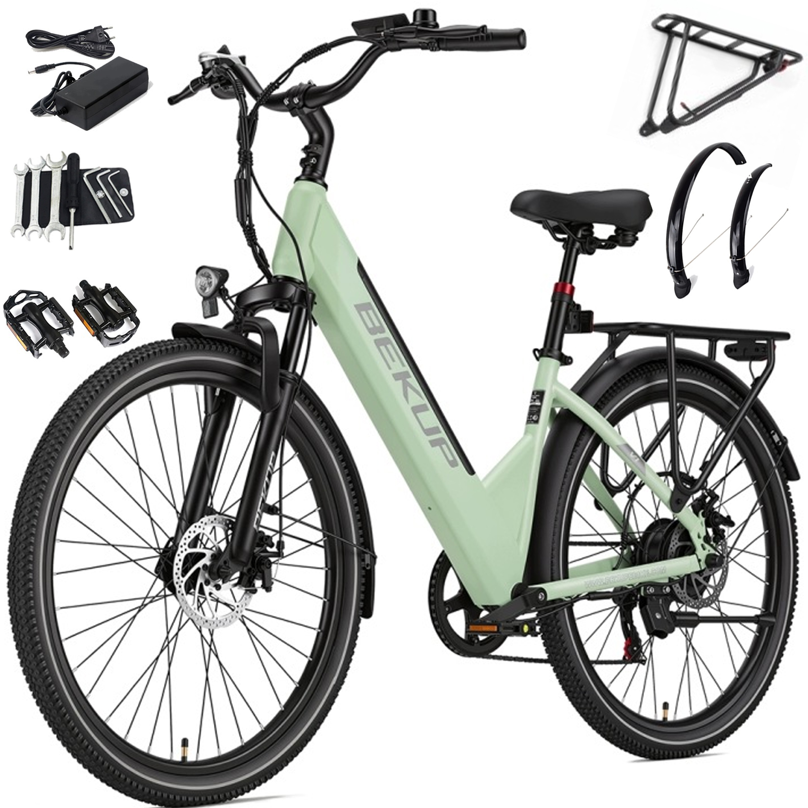 26"Męski/Damski elektryczny rower miejski 250W 14.5AH 25KM/H 45NM 75KM Bekup V1