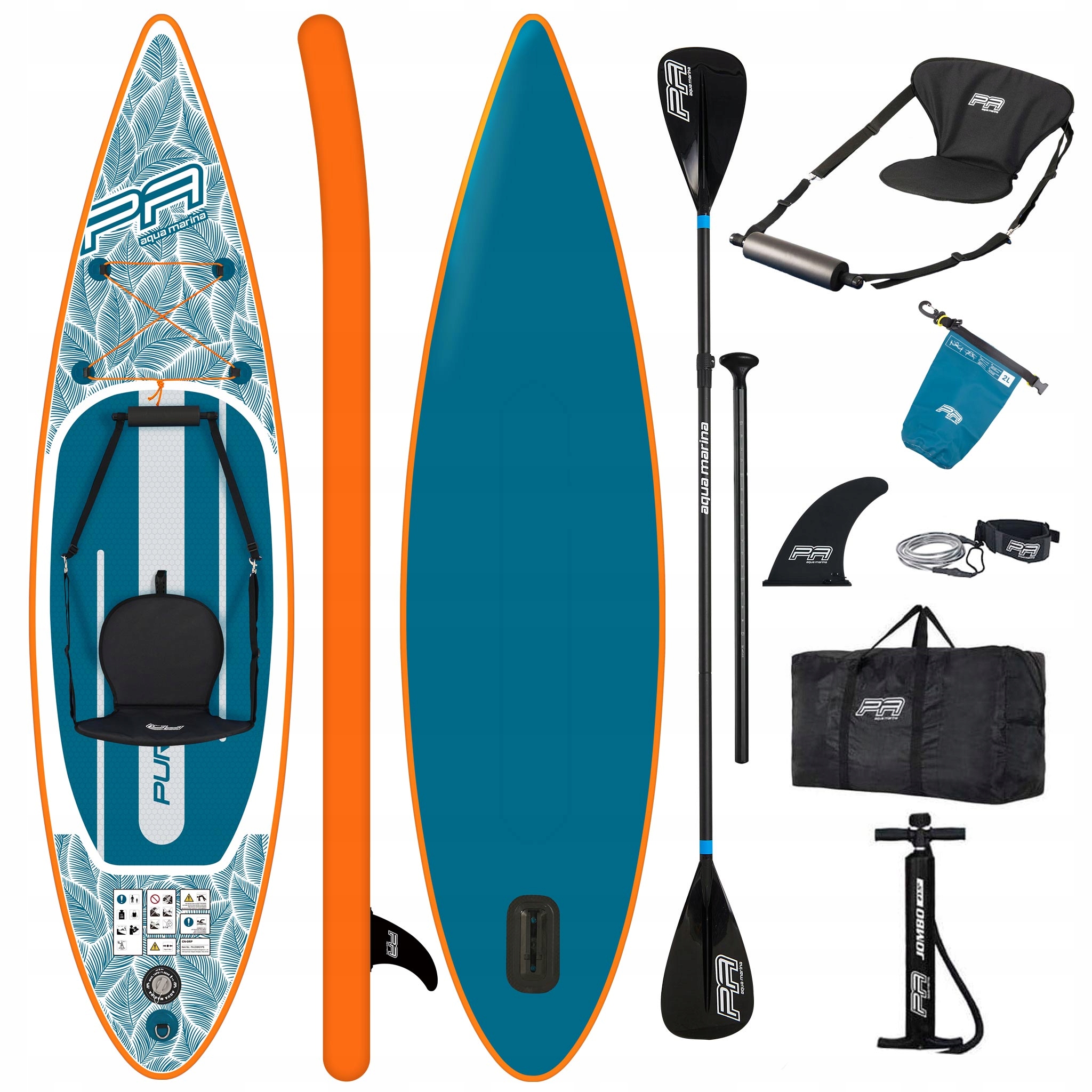 Deska do pływania pompowana Sup Aqua Marina Pure Air 11'0" Zestaw Combo