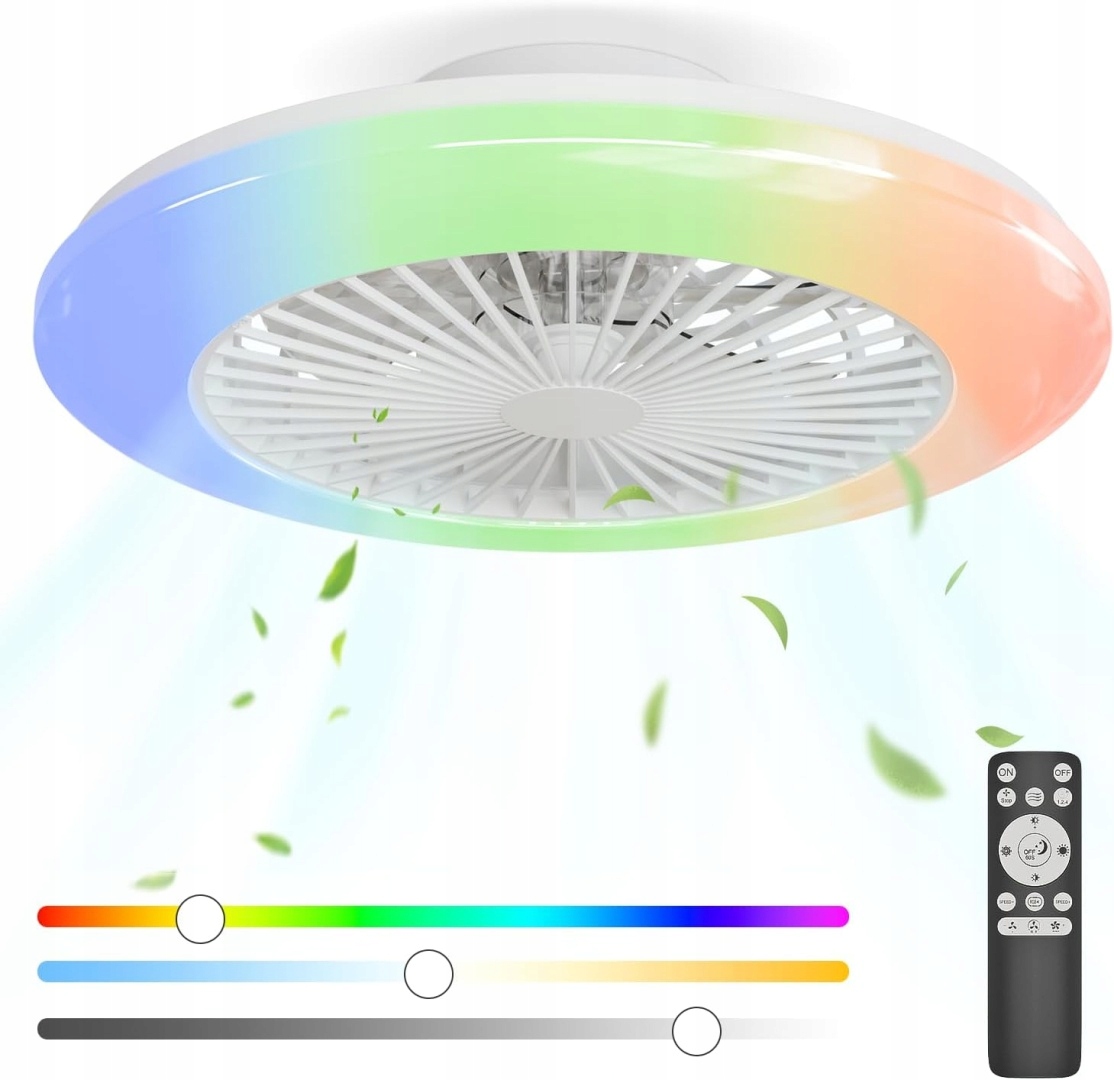 Stropní ventilátor s osvětlením a dálkovým ovládáním 48,5 cm, stmívatelný, 6 úrovní