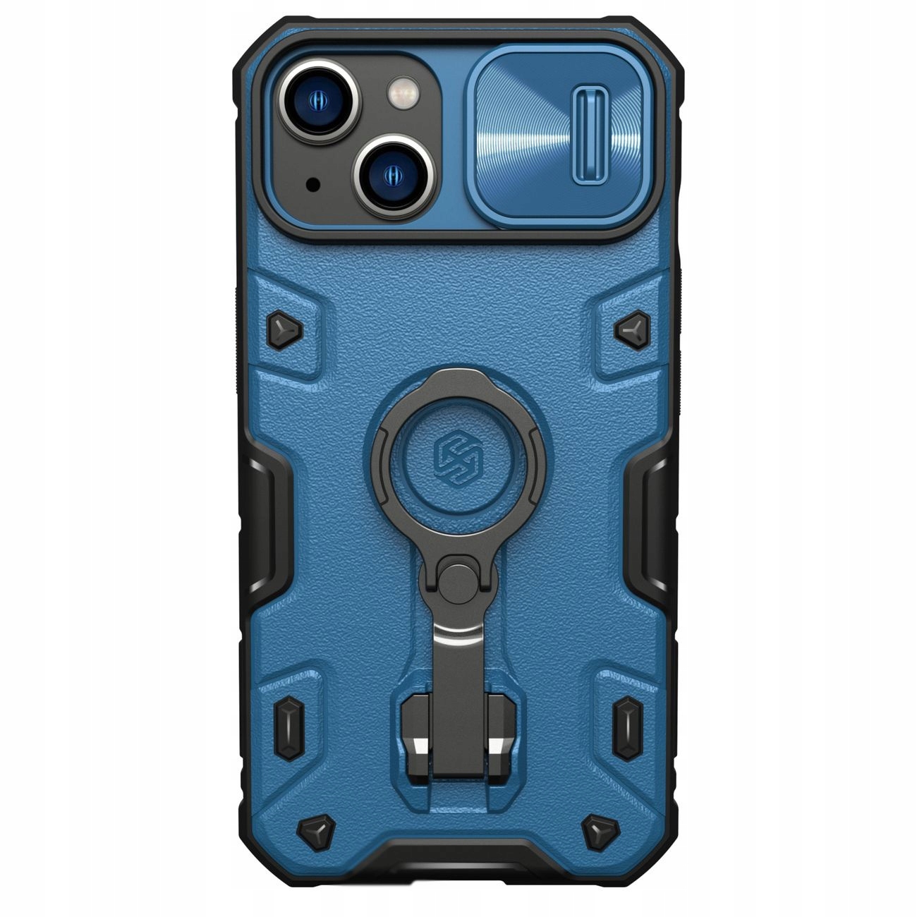 Nillkin CamShield Armor Pro Case etui iPhone 14 Plus podstawka niebieskie