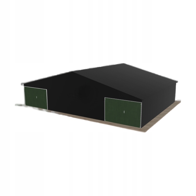 Plechová garáž 12x9 m dvoupolohová černá