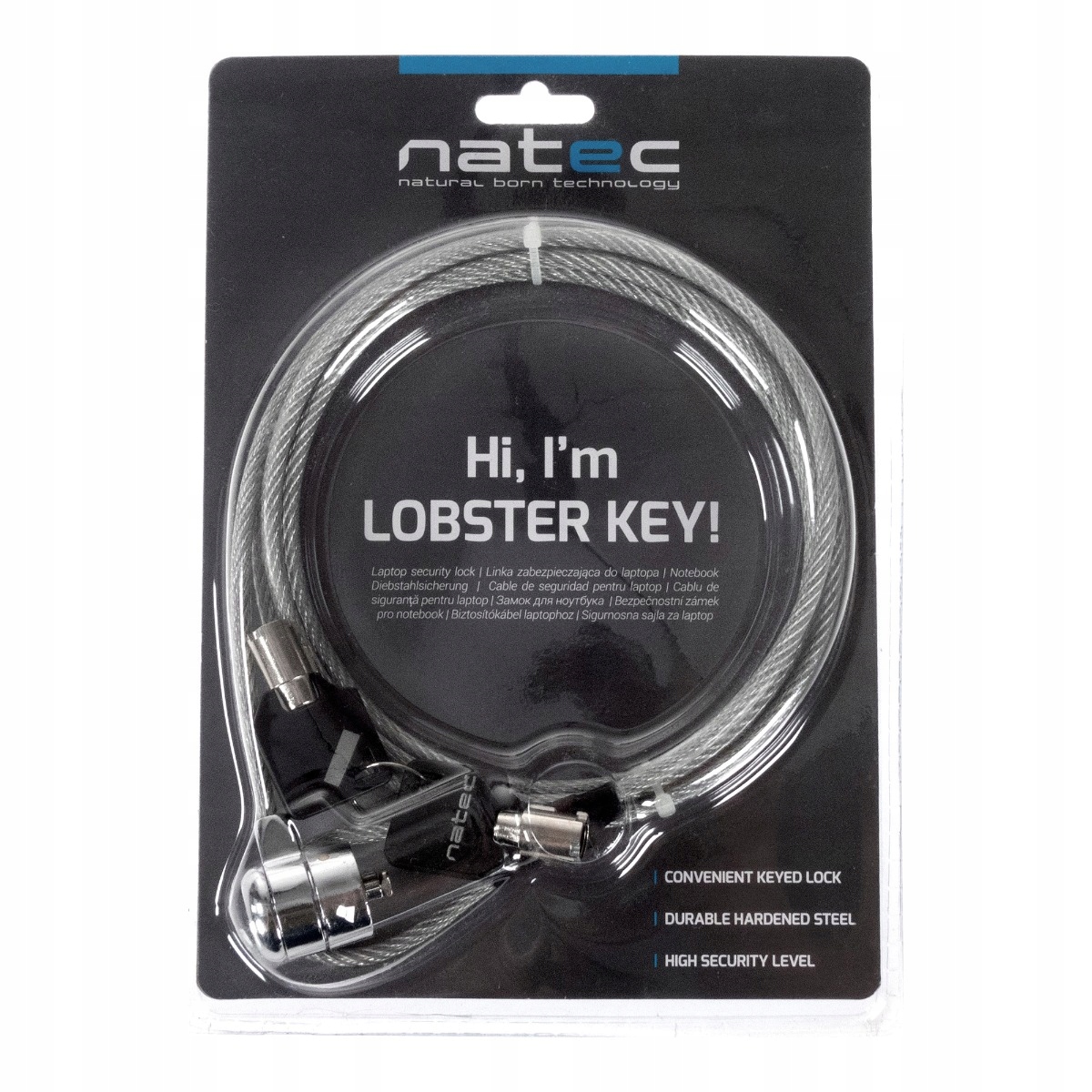 Bezpečnostní Lanko Pro Notebook 1.8 M Natec NZL-0225