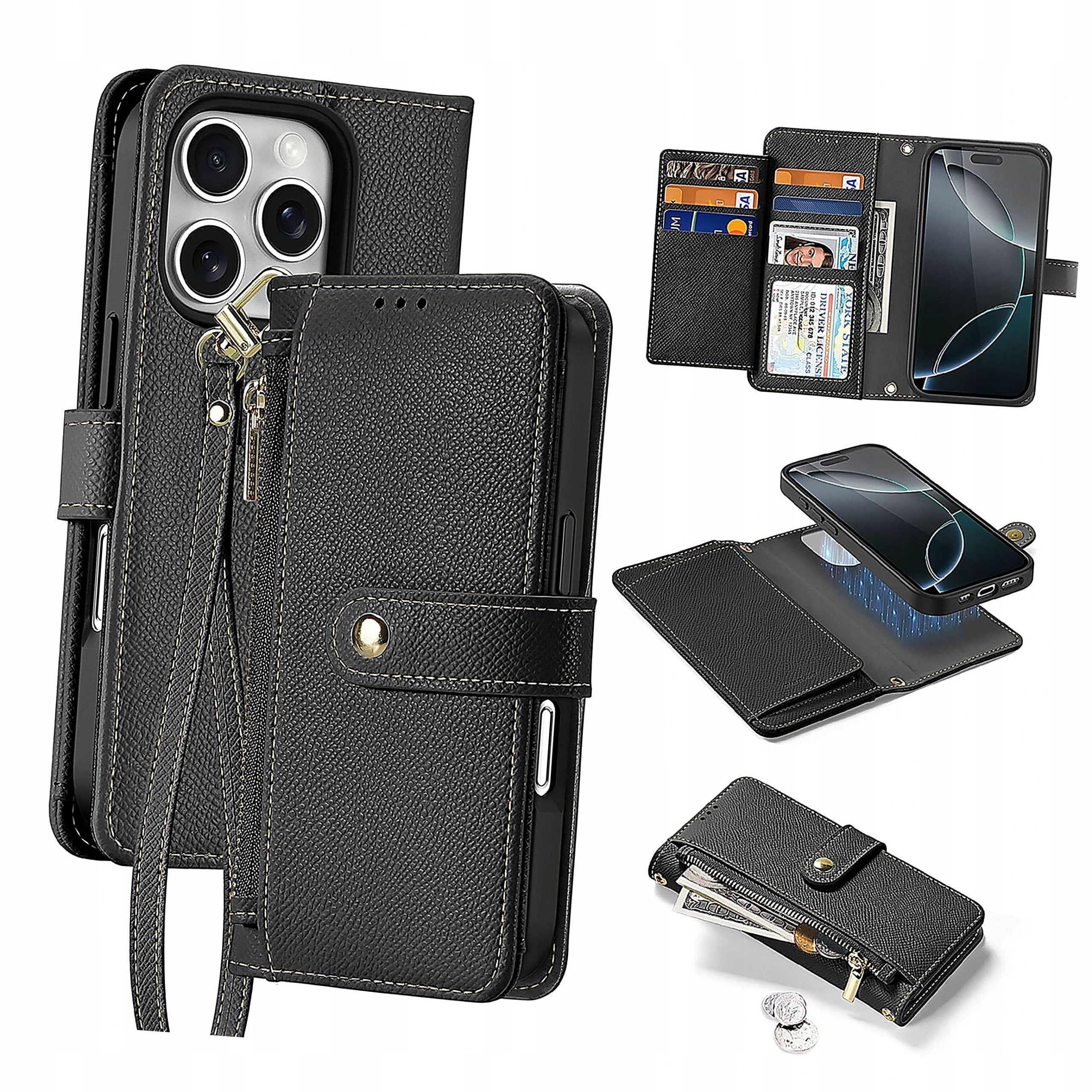 Etui skórzane Dux Ducis Lawa do iPhone 16 Pro Max czarne