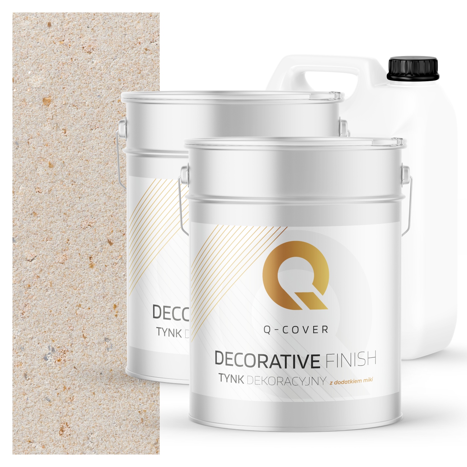 Dekorativní Omítka Set 7 m2 Béžová Světle Zlatá A Stříbrná Mika Grunt D805