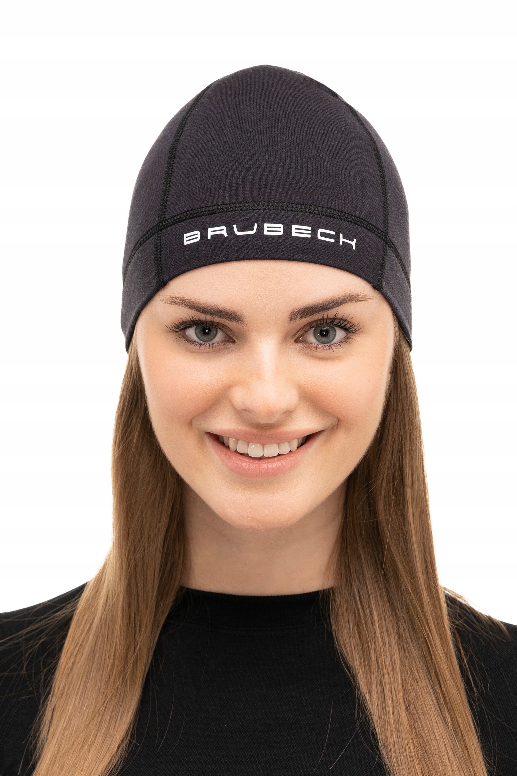 TERMOAKTYWNA CZAPKA BRUBECK WEŁNA MERINO SPORT DO BIEGANIA ROWER MOTO S/M Model ACTIVE WOOL