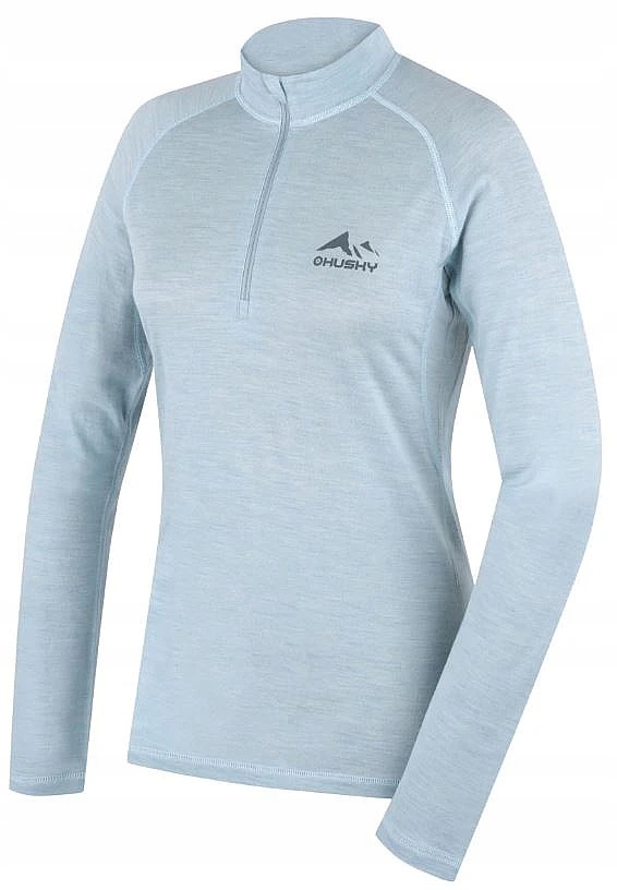 Tričko Husky Merino Merow Zip Ls Vybledlá Mint