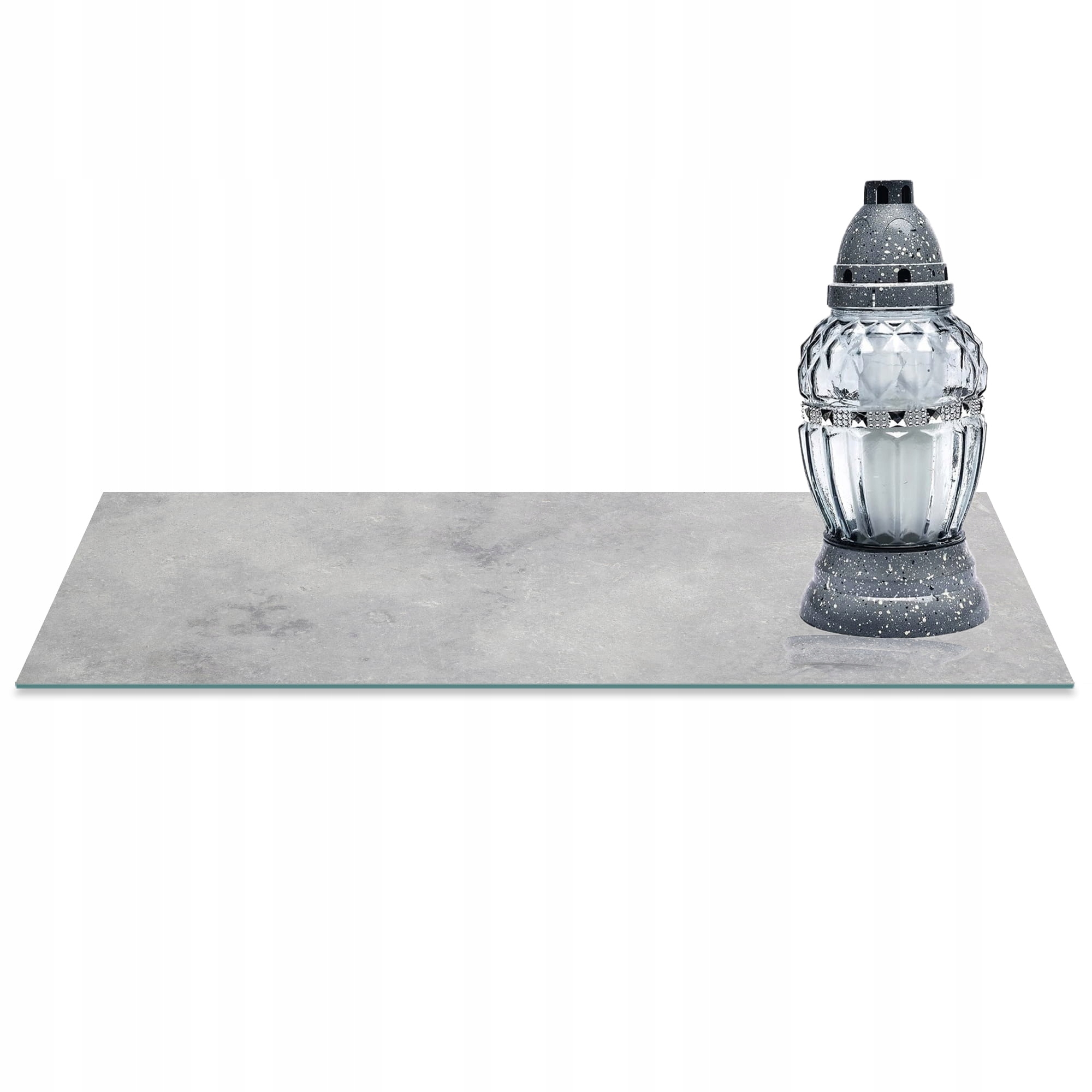 SZKLANA PODSTAWKA POD ZNICZE 60x20cm Beton 275c