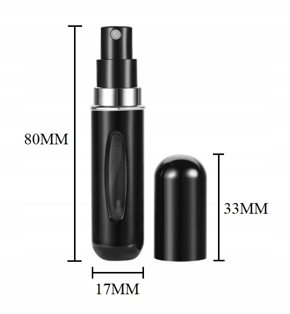 PODRÓŻNY ATOMIZER BUTELECZKA FIOLKA DO PERFUM 5ML Pojemność 5 ml