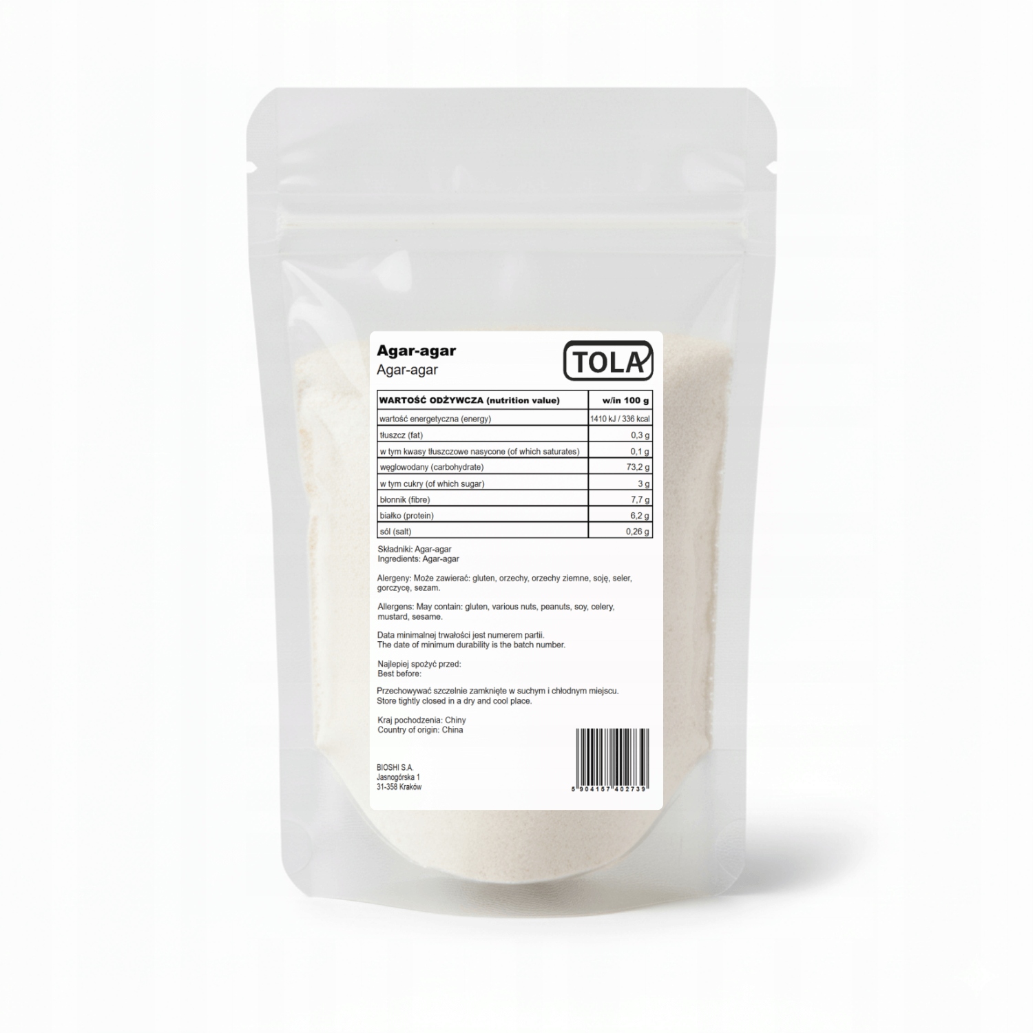 Levně Agar-Agar (želírující látka) 1 kg – vysoká kvalita Tola