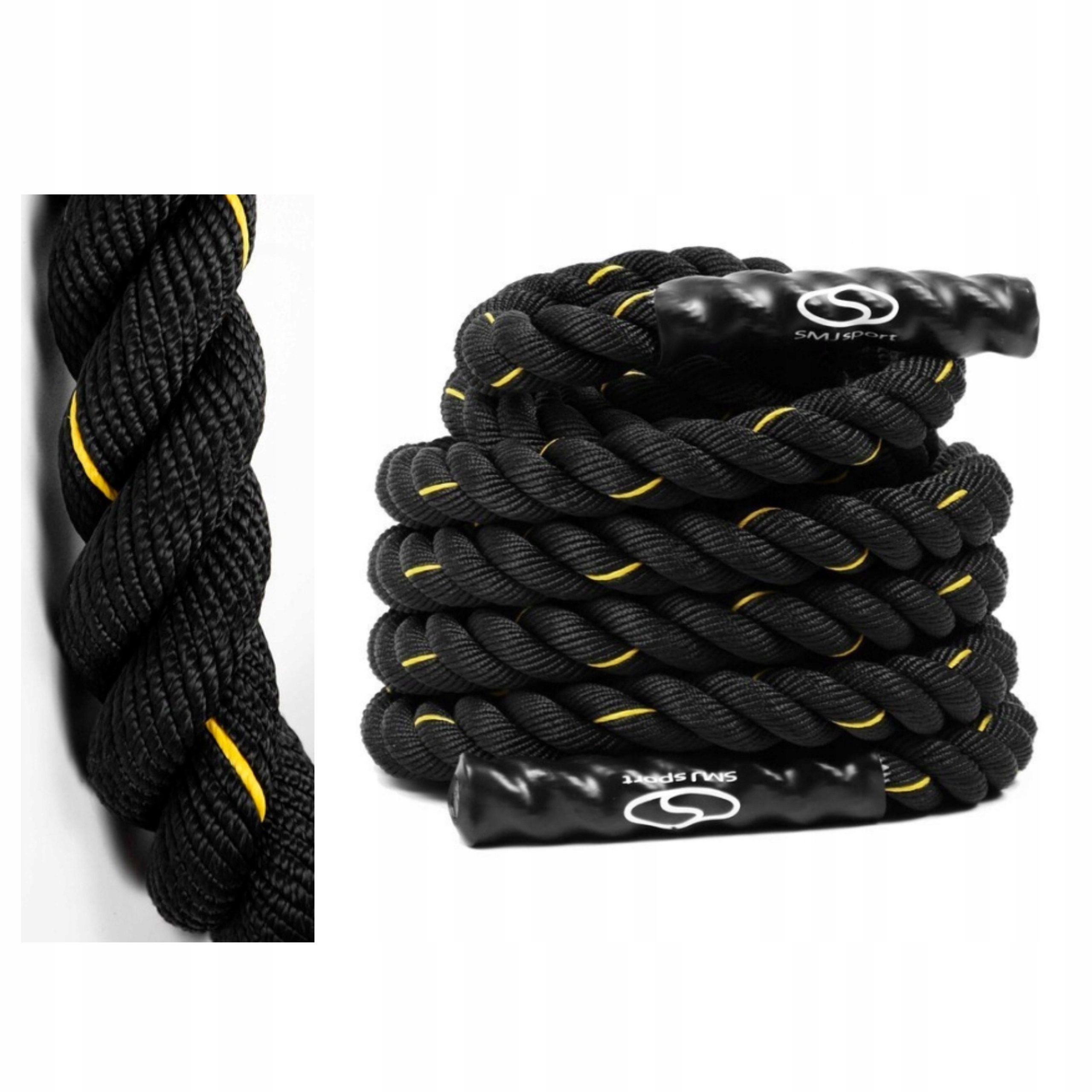 Battle rope tréninkové lano 9 m crossfit domácí posilovna 6.8 kg Smj sport
