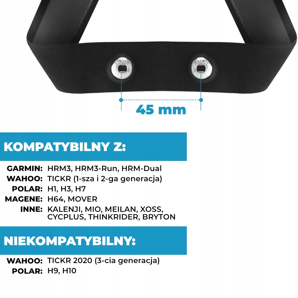 Pasek elektrody pulsometru do GARMIN POLAR WAHOO Model Opaska czujnika tętna