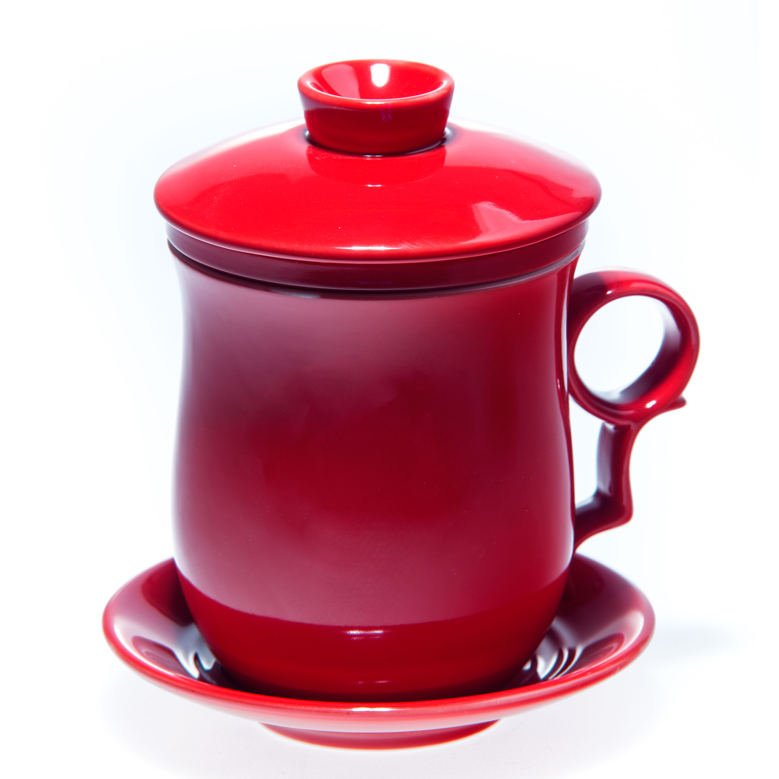 

Kubek z porcelanowym zaparzaczem czerwony TYP10