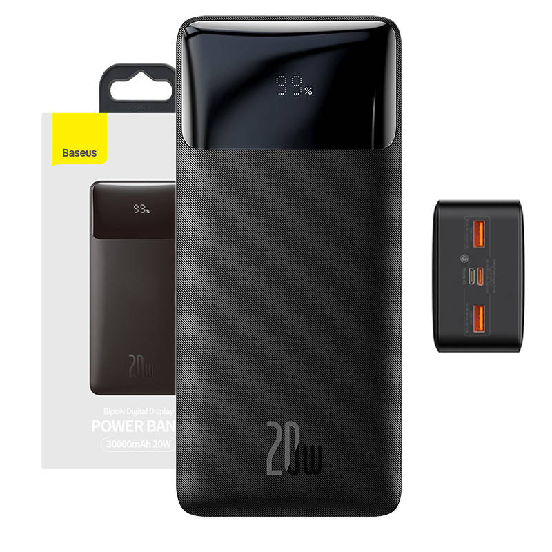 

Baseus Power Bank 30000mAh Szybki 20W Usb Usb-c Qc