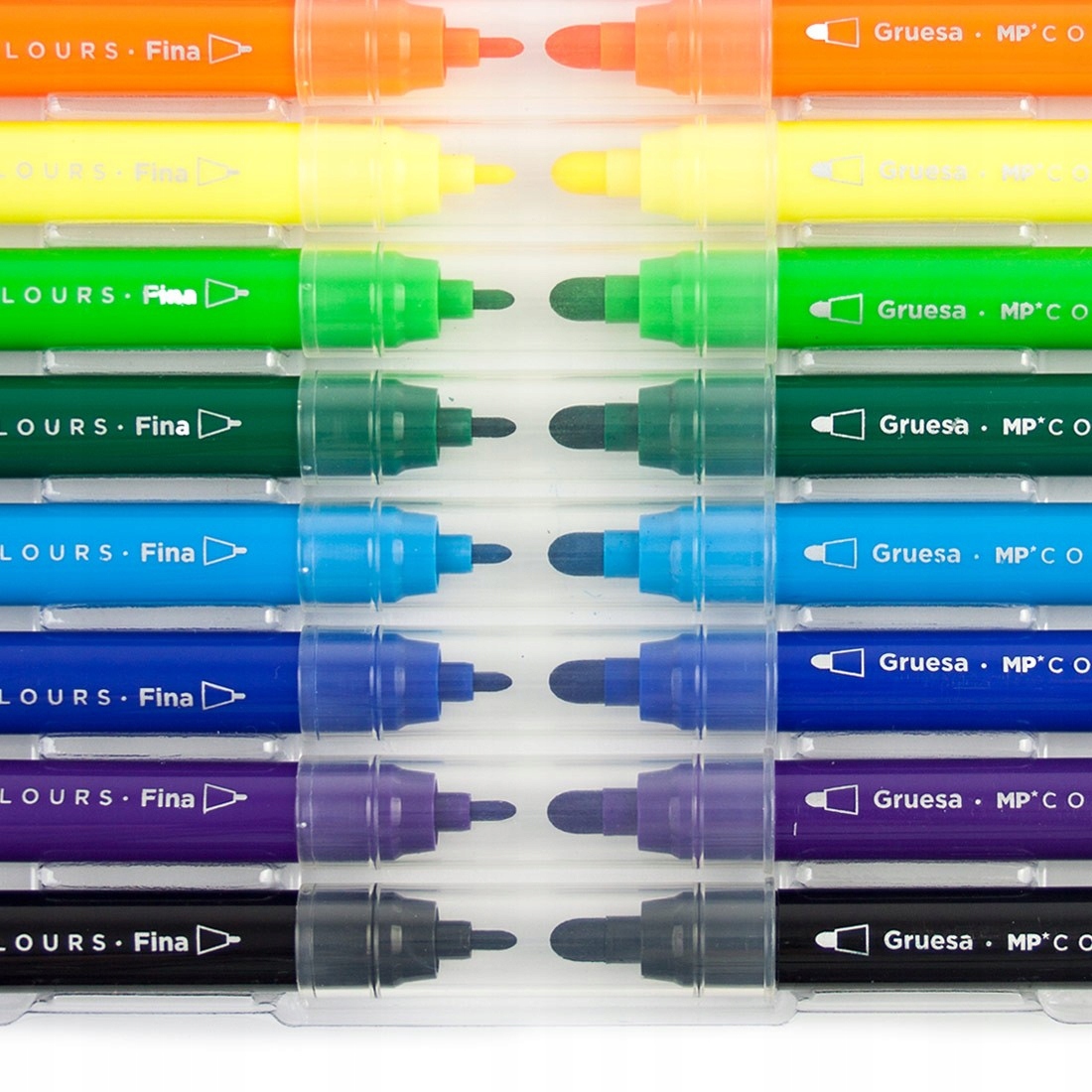 DUO FLAMASTRY PISAKI PODWÓJNE 12 KOLORÓW 2w1 Marka MP