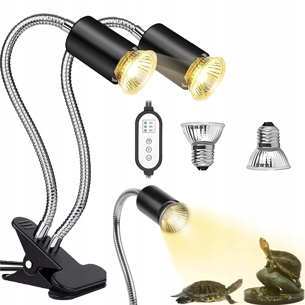Levně Topná Lampa Pro Plazy, Topná Lampa Uva, Uvb E27 S 2 Žárovkami 25 W 50 W