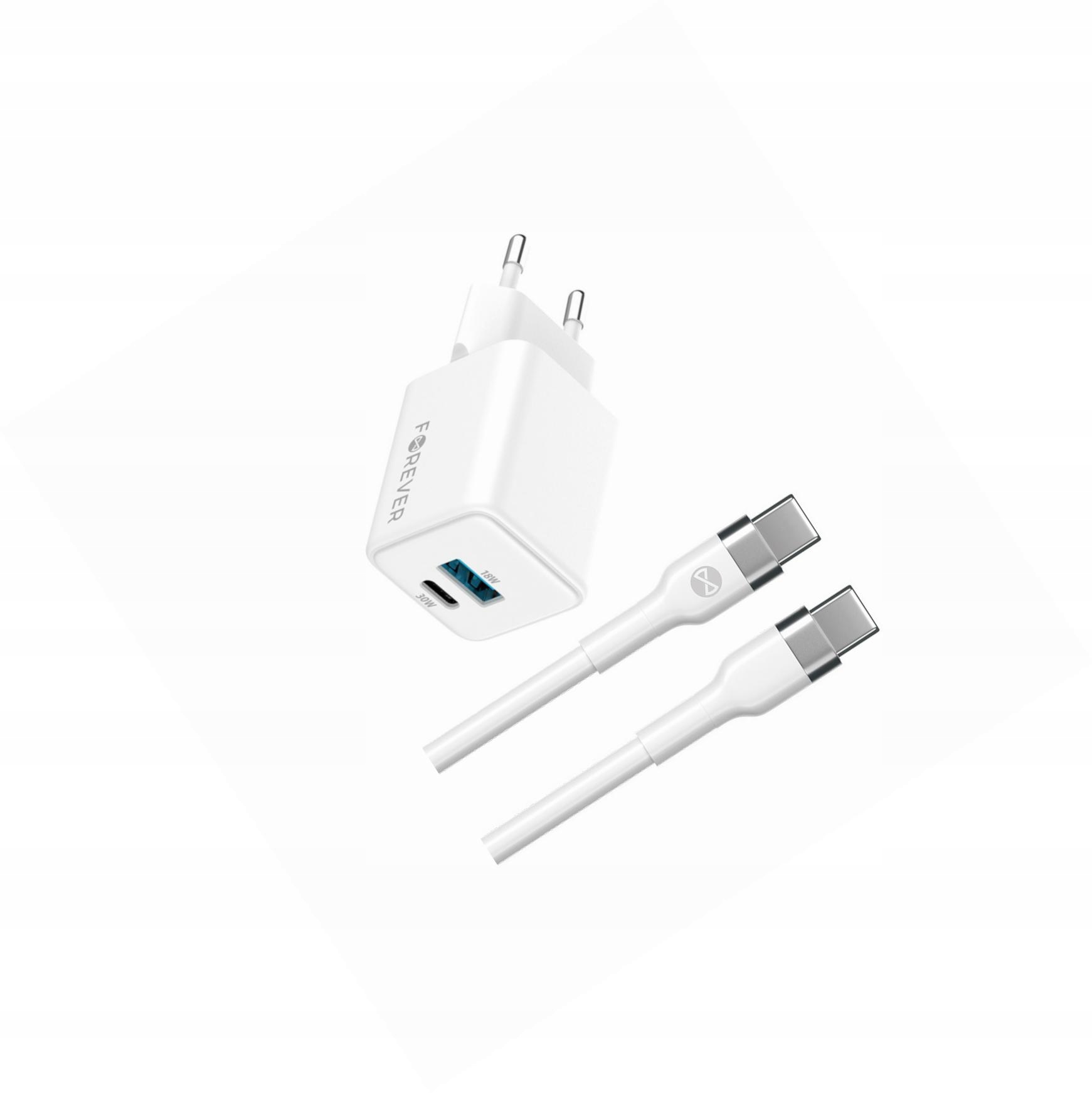 Szybka ładowarka GaN 30W 2 wejścia Usb i Usb-c z kablem do Xiaomi 13 Pro