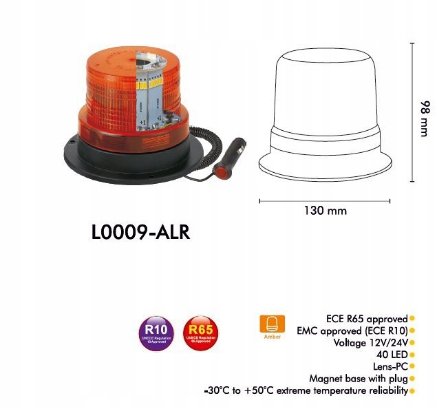 LAMPA OSTRZEGAWCZA LED STROBO KOGUT MAGNES 12V 24V Źródło światła LED