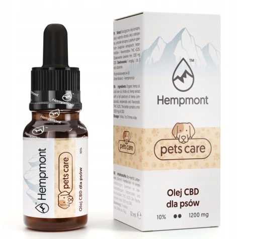 Olejek konopny Cbd dla psów 10%, Hempmont 12 ml
