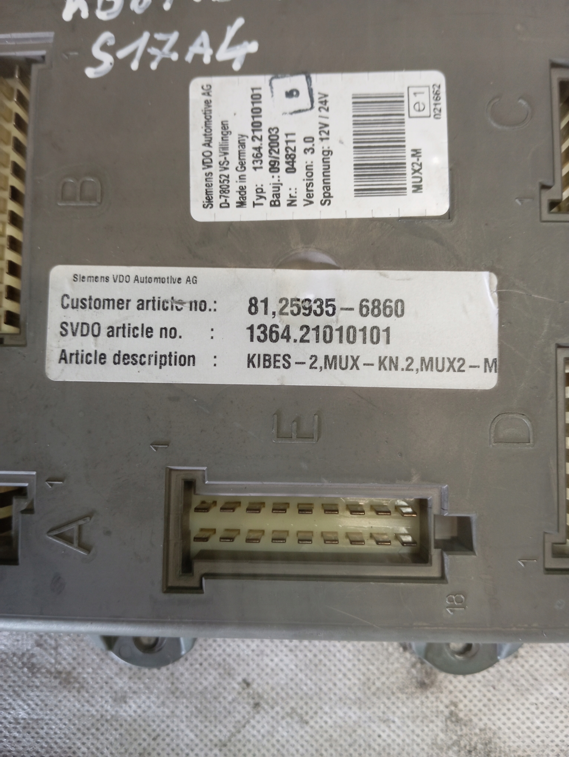 Unité de contrôle Module Ordinateur ECU MUX2-M MAN VDO