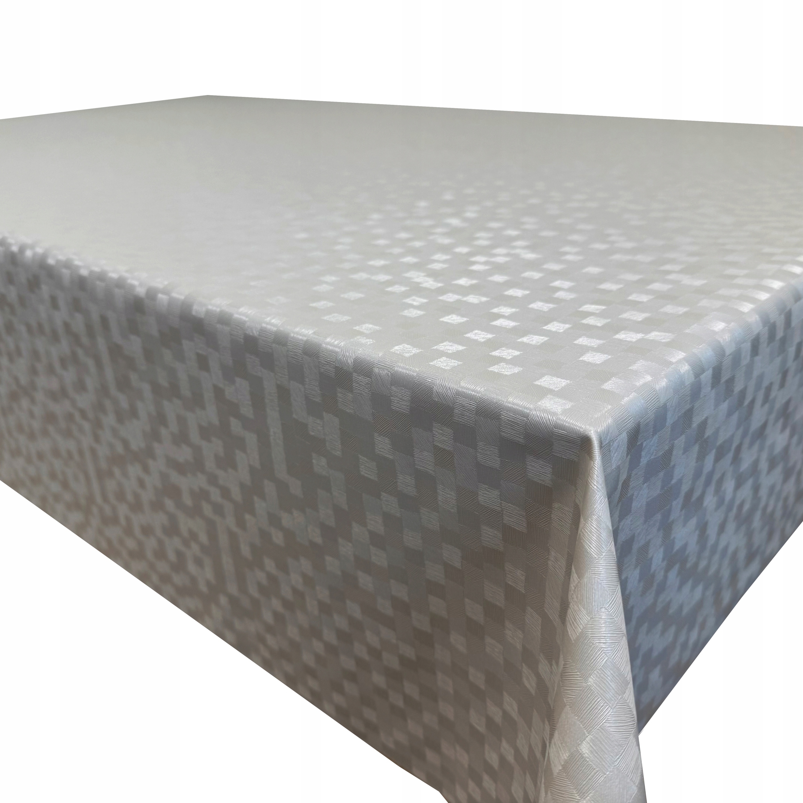 Šedý Skvrnitý Ubrus Moderní Pvc Polyester Mřížka 135x500