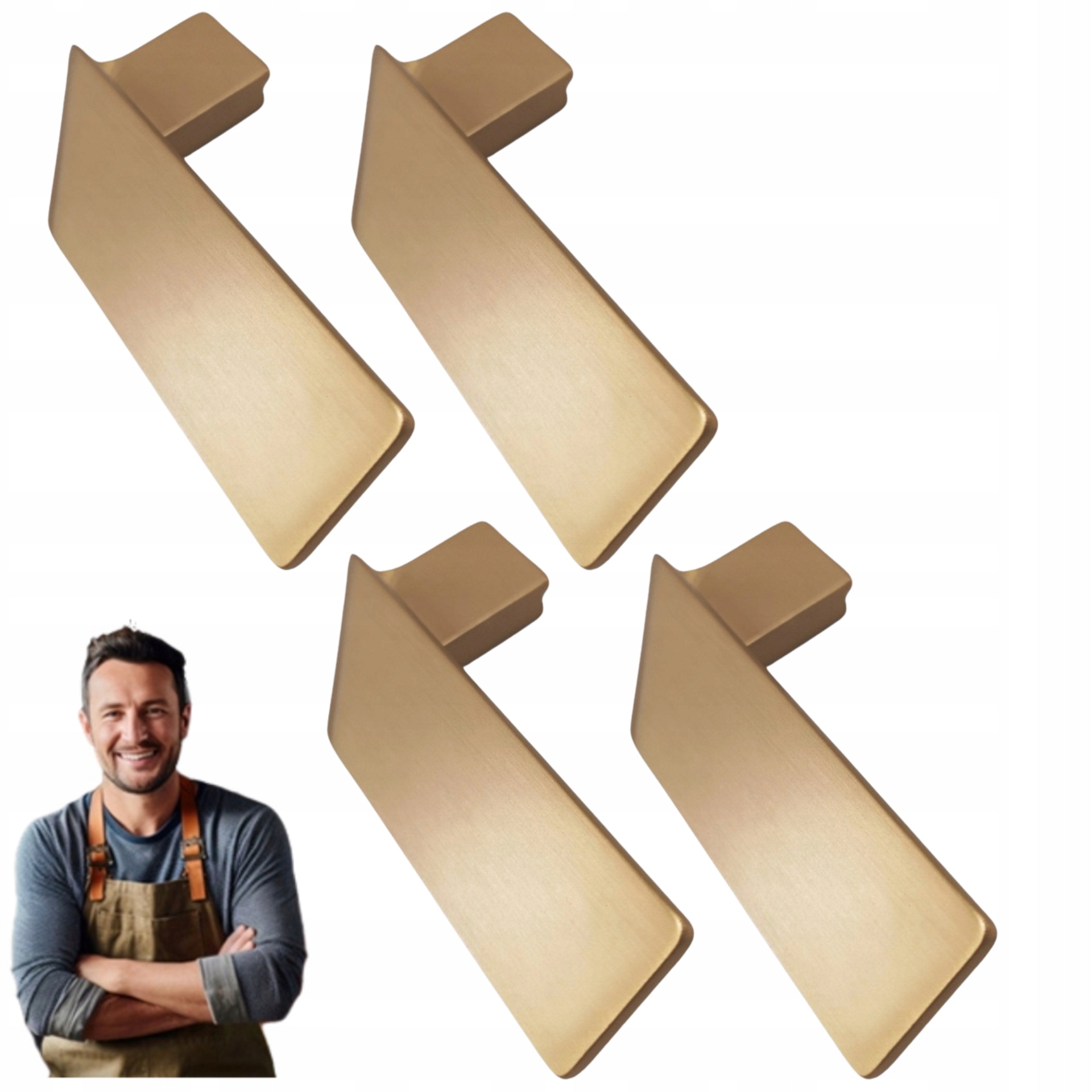 Nábytkový držiak do skrinky Miwa Ľavý 100 mm Mosadz kartáčovaný 4ks