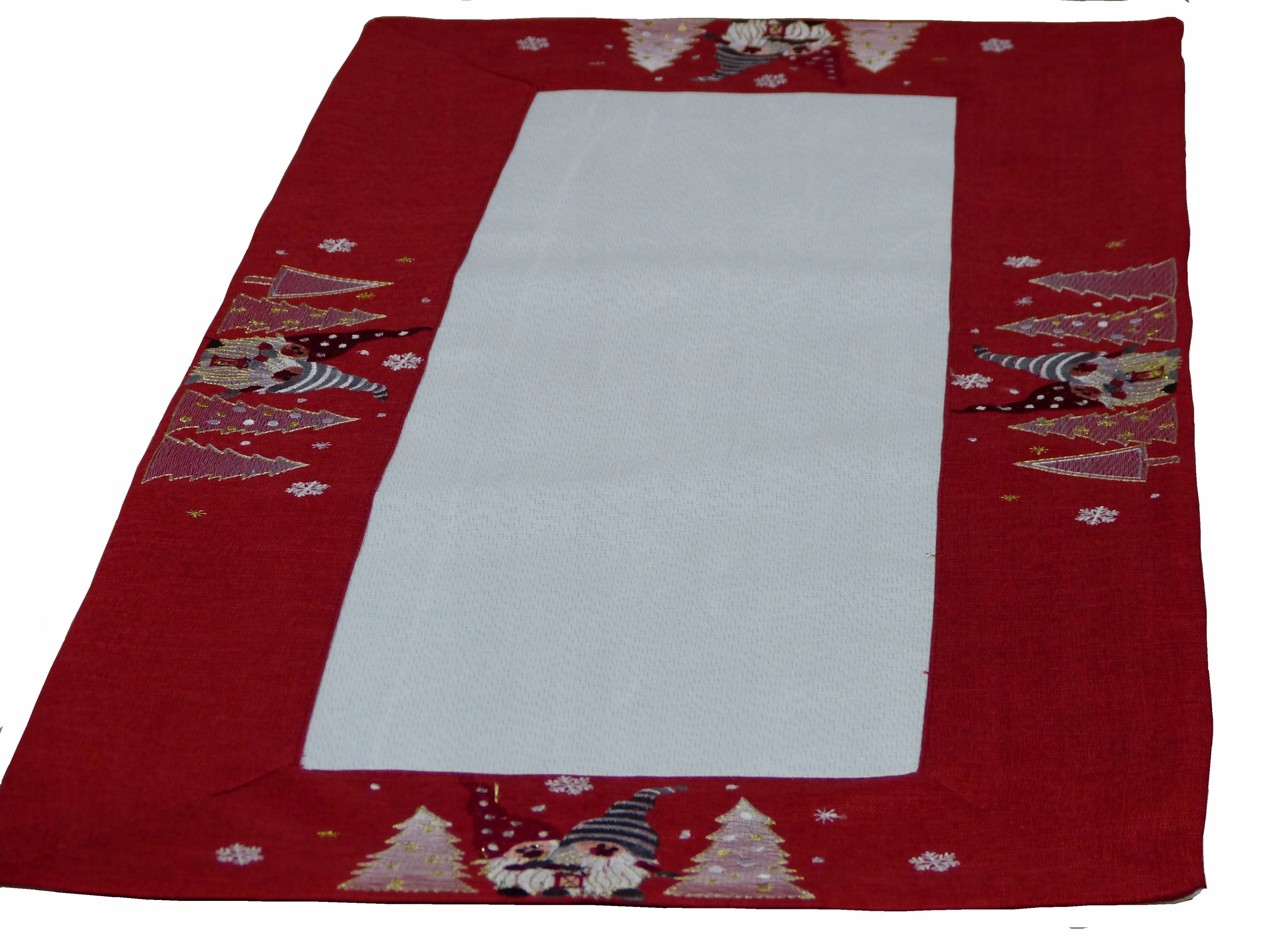 

świąteczny bieżnik na ławę 60x120 biały