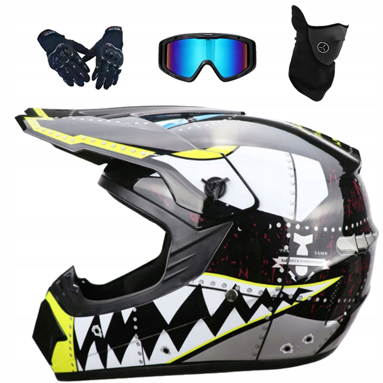 Helma Na Elektrickou Koloběžku Cross Enduro Quad Bmx Helma Brýle Rukavice L