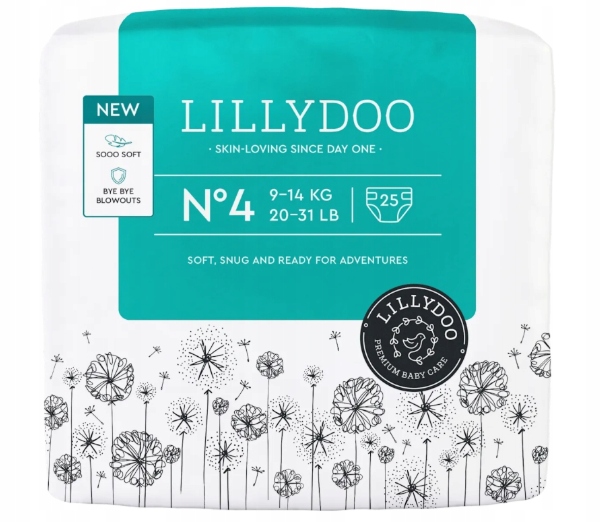Pieluchy z majtkami Lillydoo rozmiar 4 (9-14 kg), opakowanie 150 Sztuk