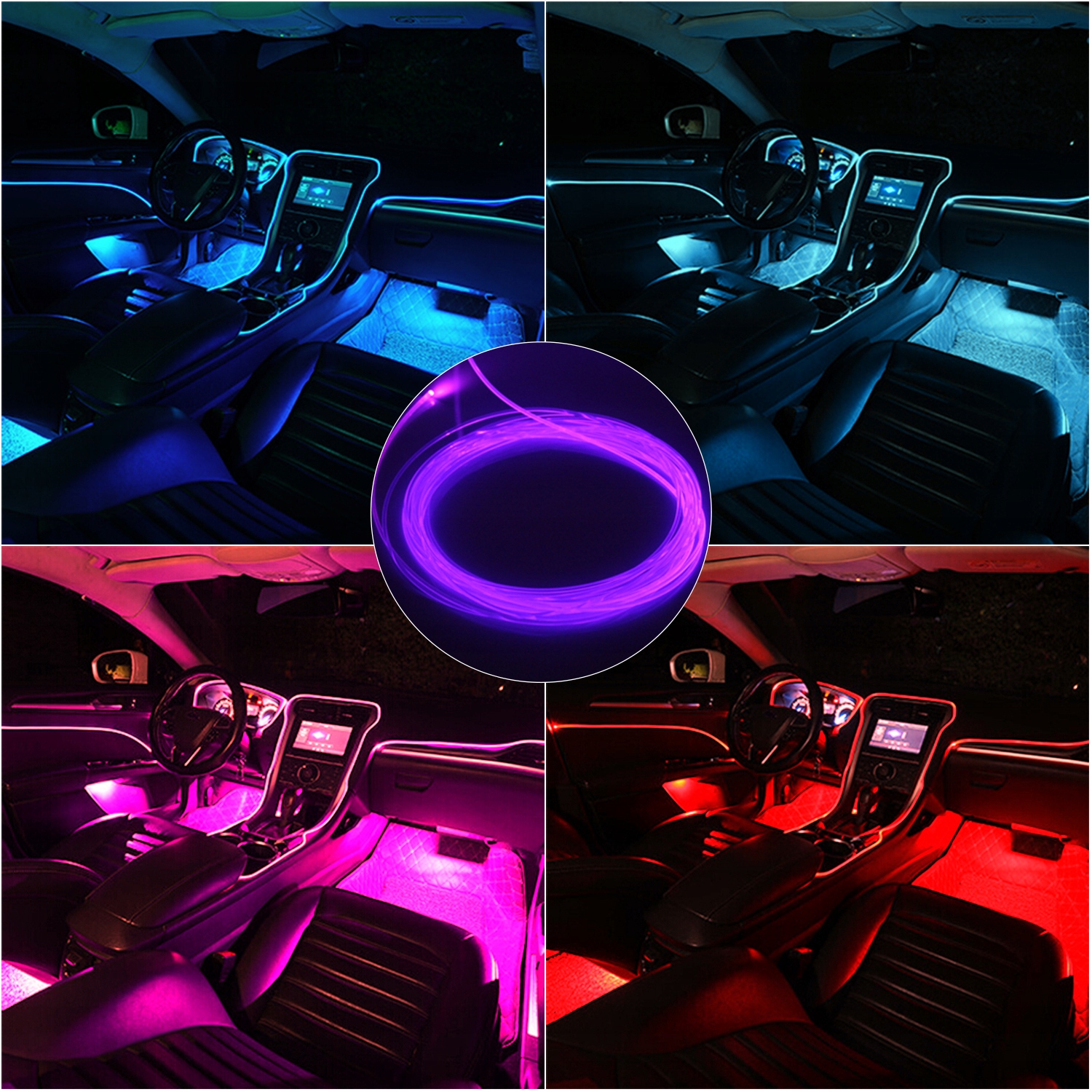 6m ŚWIATŁOWÓD EL WIRE LED RGB AMBIENT PILOT Producent części Inny