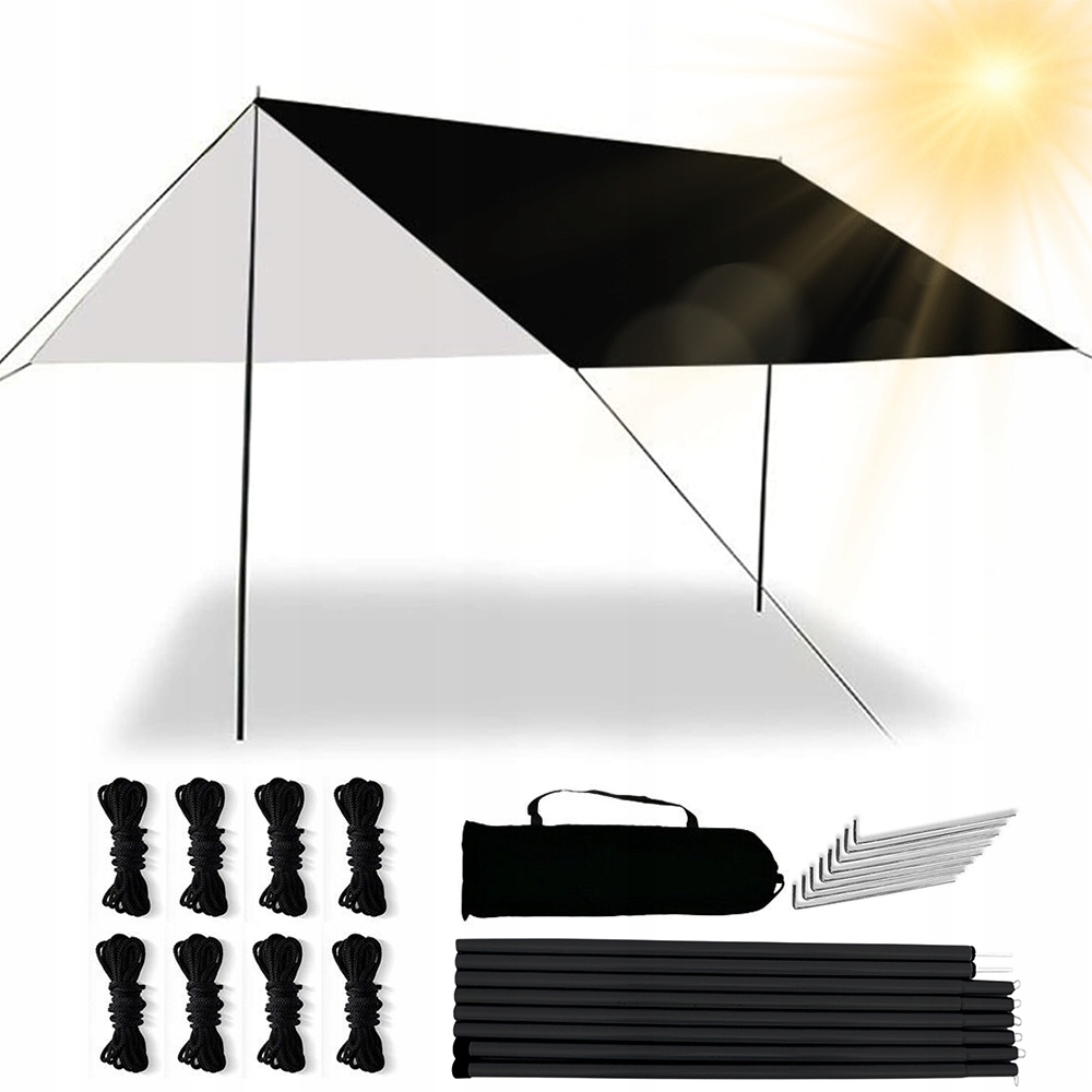 Turistický Tarp Plachta Skládací Stanová Markýza 300 x 300 cm