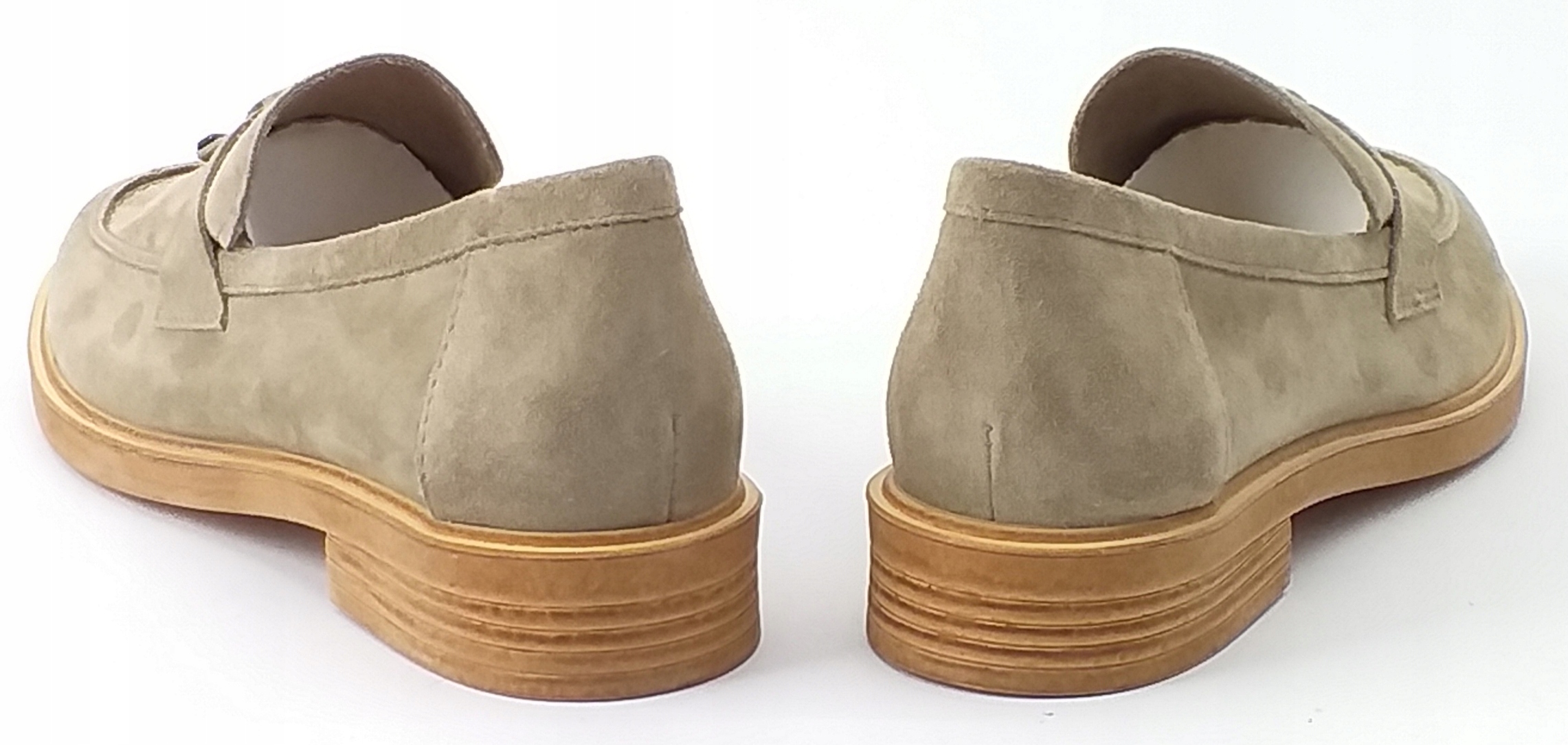 NESSI MOKASYNY PÓŁBUTY LORDSY BEŻOWE ZAMSZOWE r.40 Rozmiar 40