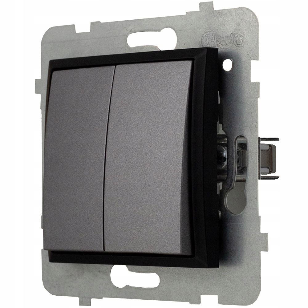 

Moduł Szary Czarny Bez Ramki Włącznik Podwójny