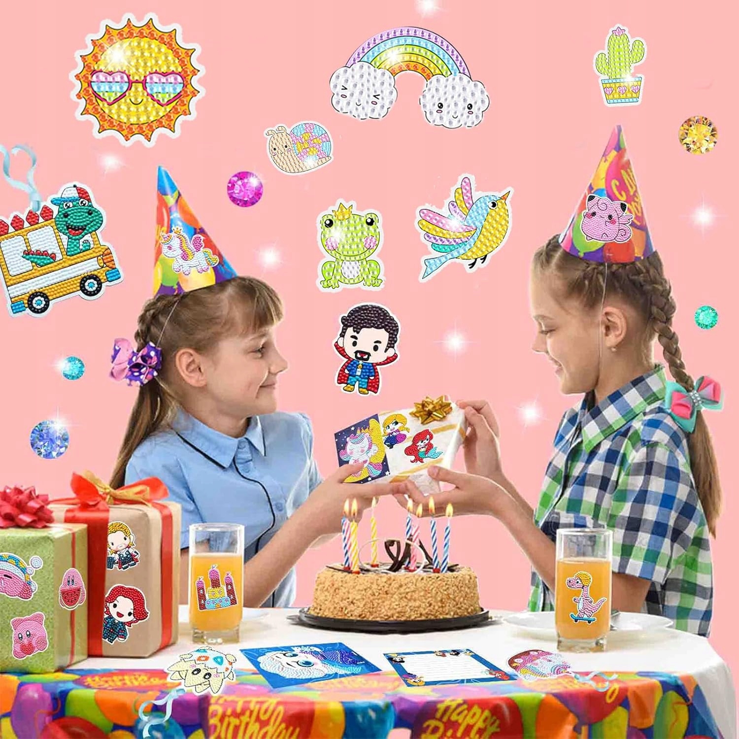 ZESTAW DO MOZAIKI HAFTU KOLOROWE DIAMENTY NAKLEJKI PREZENT DZIEŃ DZIECKA Certyfikaty, opinie, atesty CE EN 71