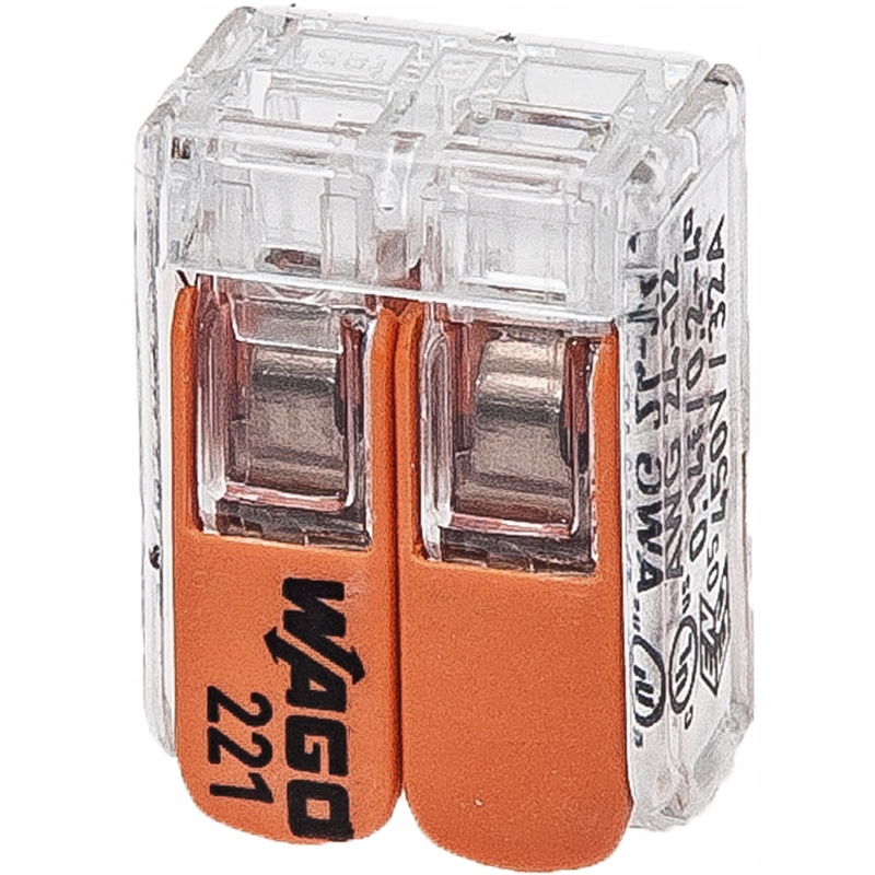 WAGO ZŁĄCZKA 2X4,0 221-412 ZACISK KLIPS DO LINKI