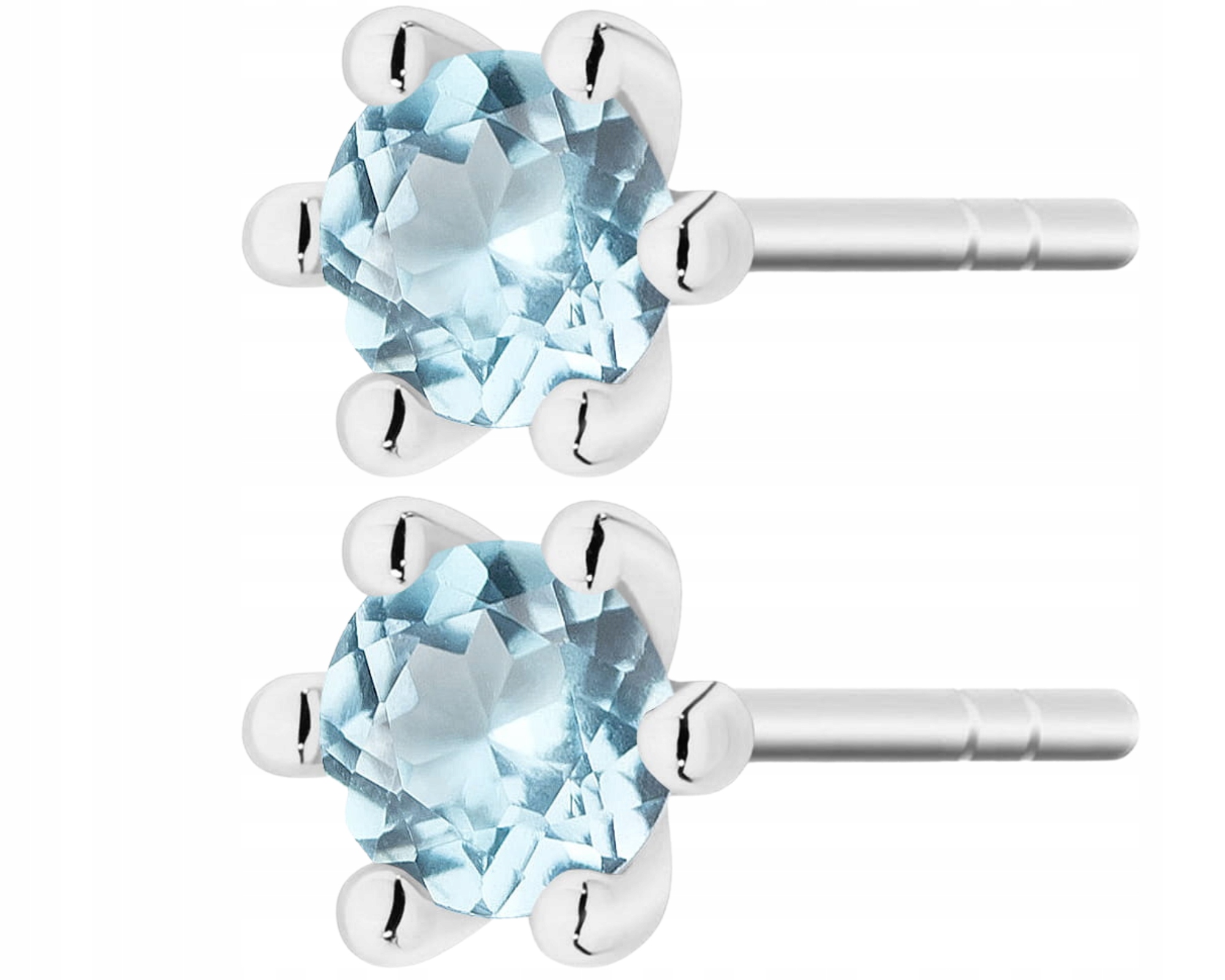 Bílé Zlato Náušnice Přírodní Kámen Topaz Swiss Blue Šroubky