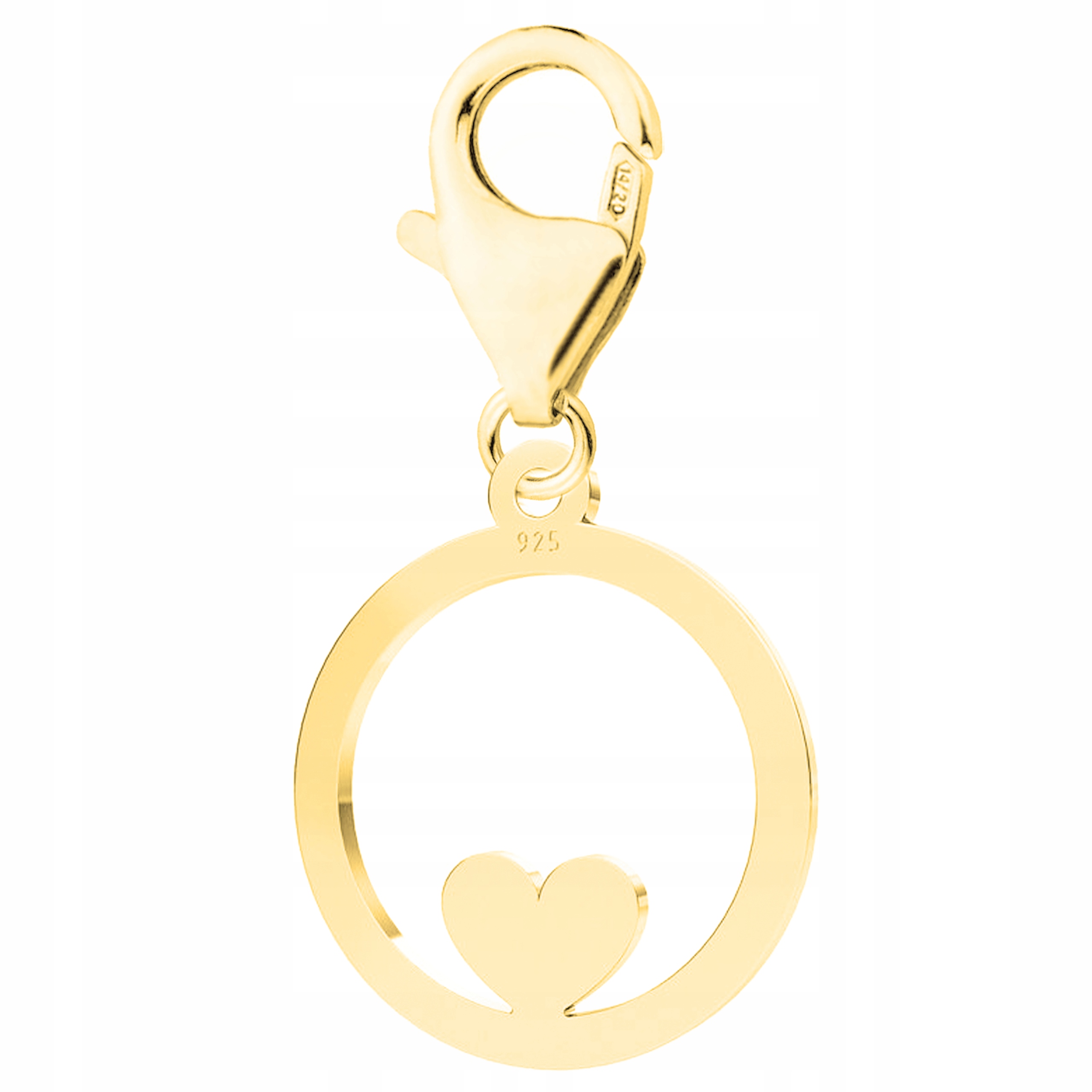 Zlatý přívěsek Srdce Kruh Srdíčko stříbro 925