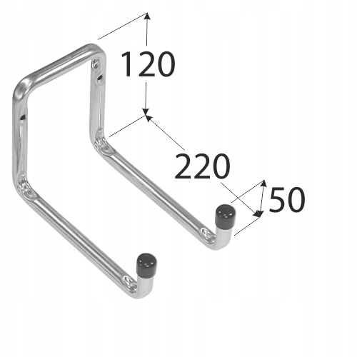 

Hak do garażu podwójny U 220mm Solidny Pl