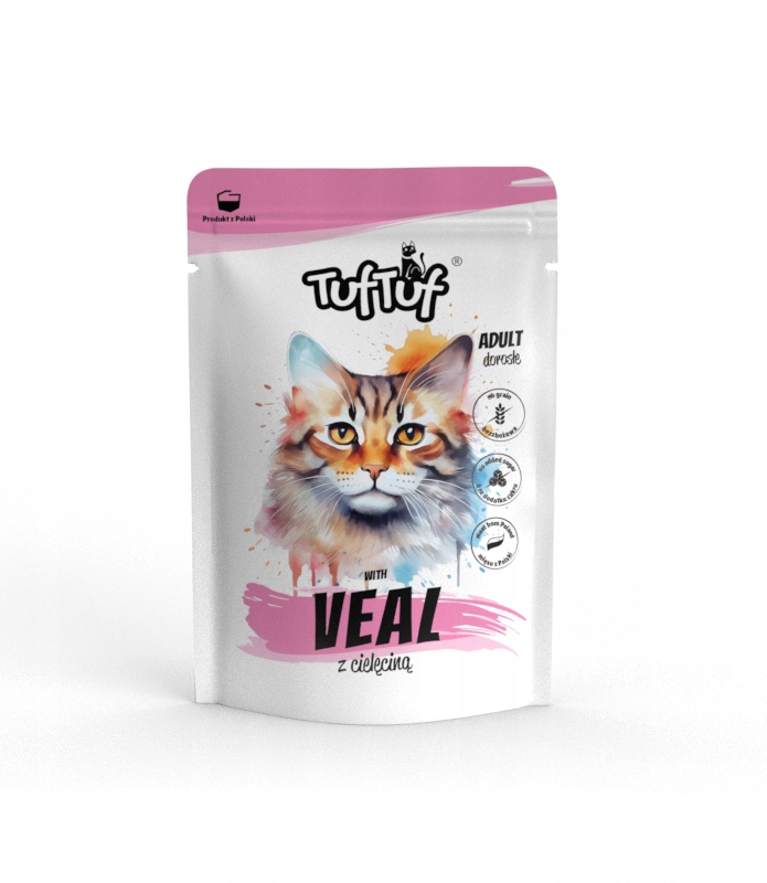 Levně 6x Tuf Tuf mokré krmivo pro kočky mleté s telecím masem 100 g