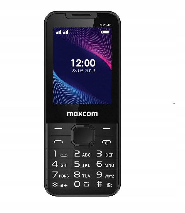 Maxcom MM248 4G mobiltelefon, dual sim-es kártyafüggetlen, fekete