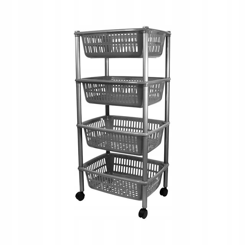 REGAŁ STOJAK Z KOSZYKAMI NA KÓŁKACH DO KOSMETYCZKI