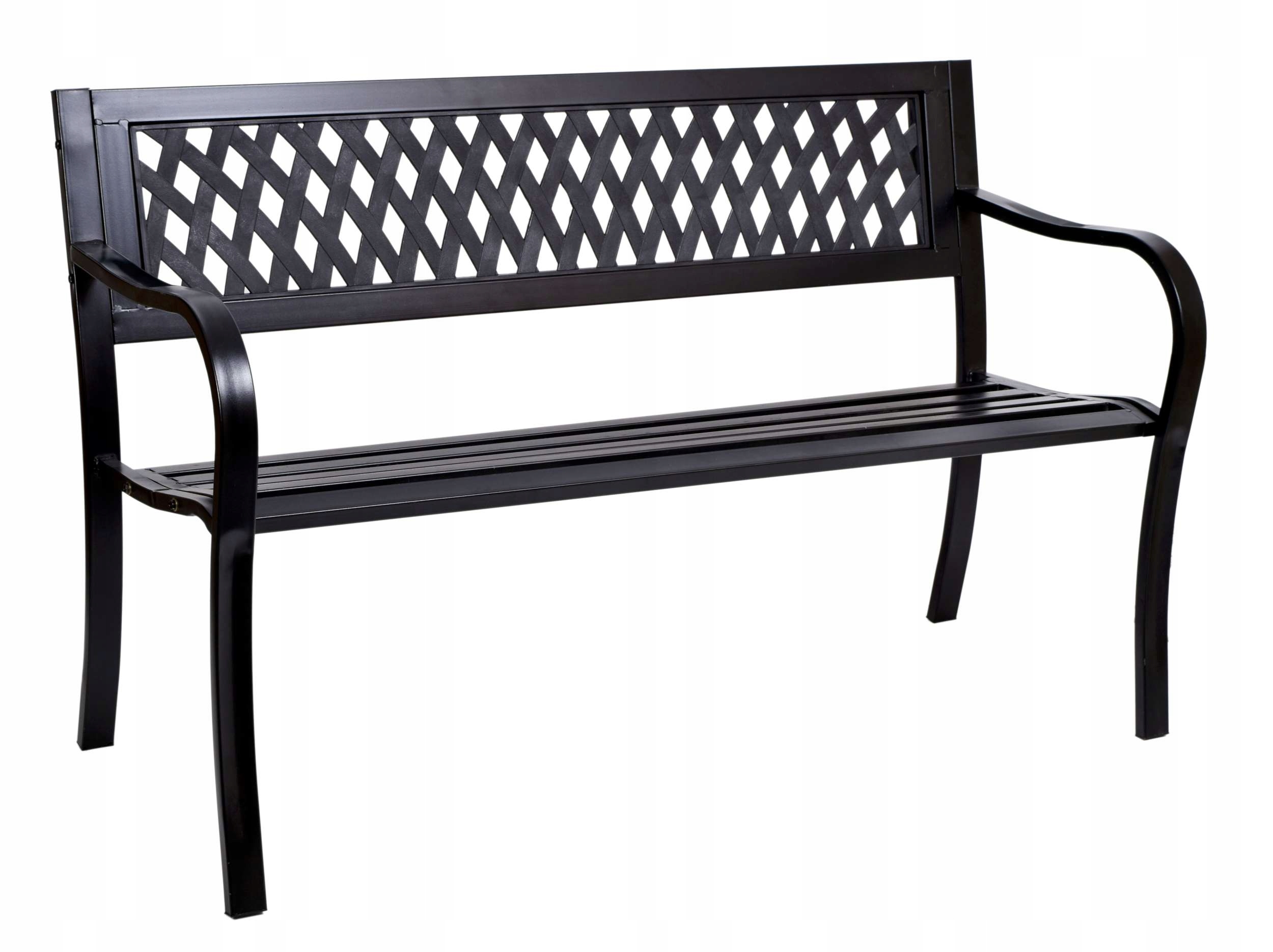 Oceľová záhradná lavička Rombo